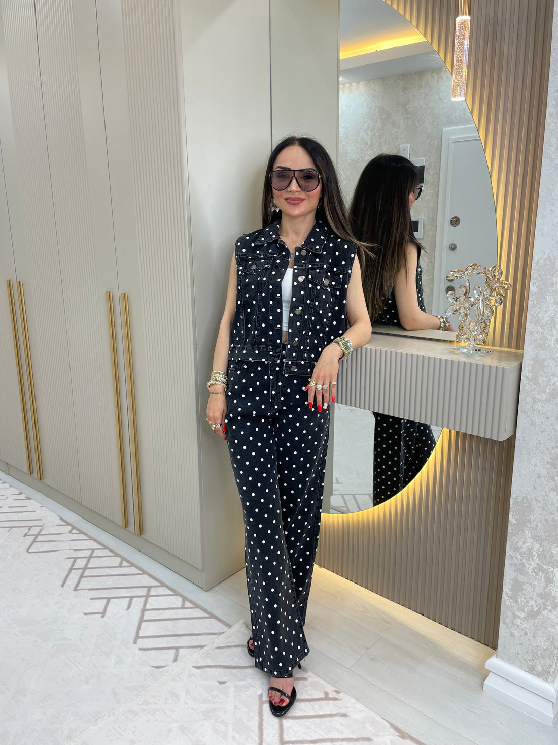 ✨ Puantiyeli Denim Takım ✨