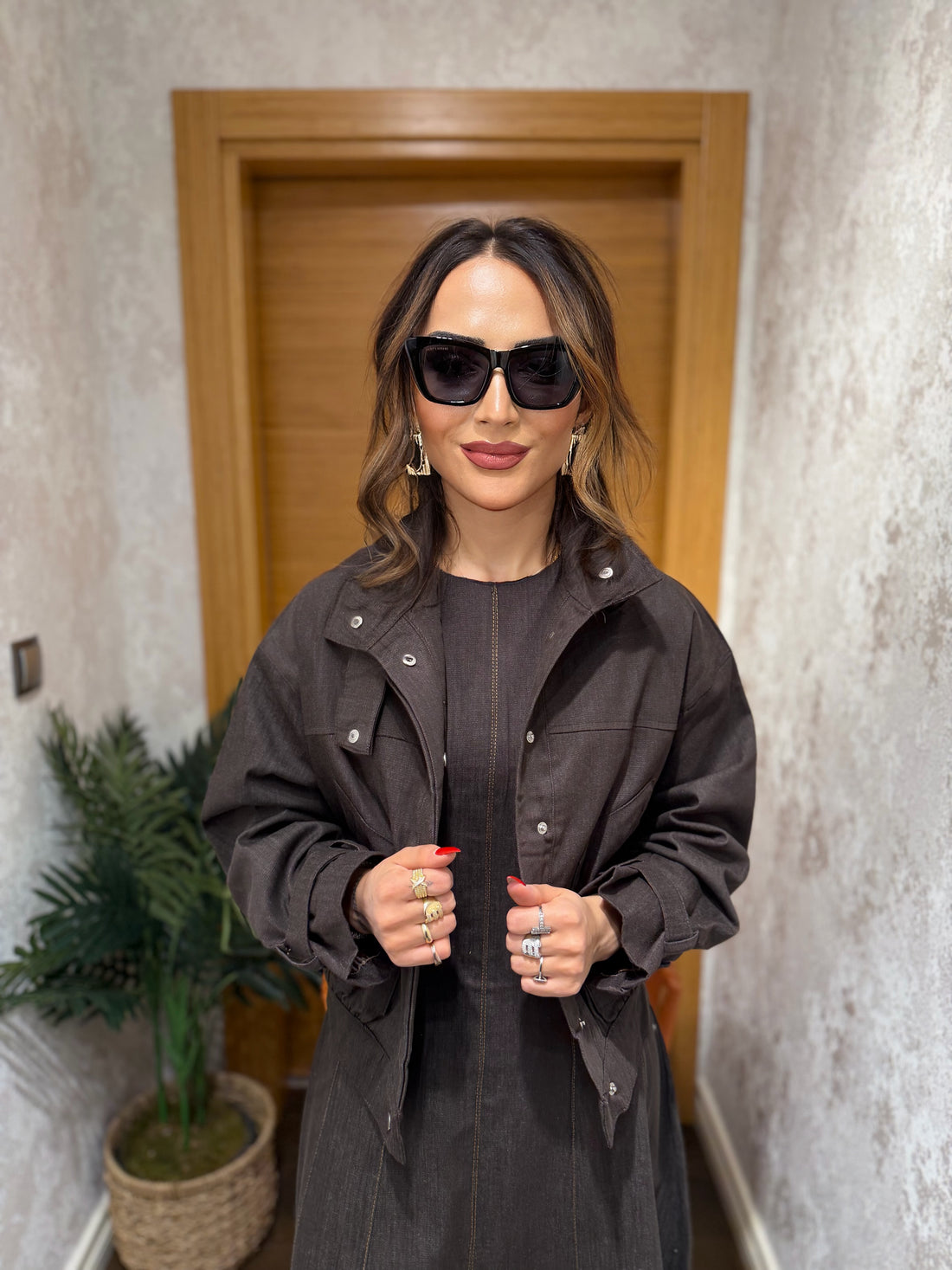 Elite Kahve Elbise & Ceket Takım