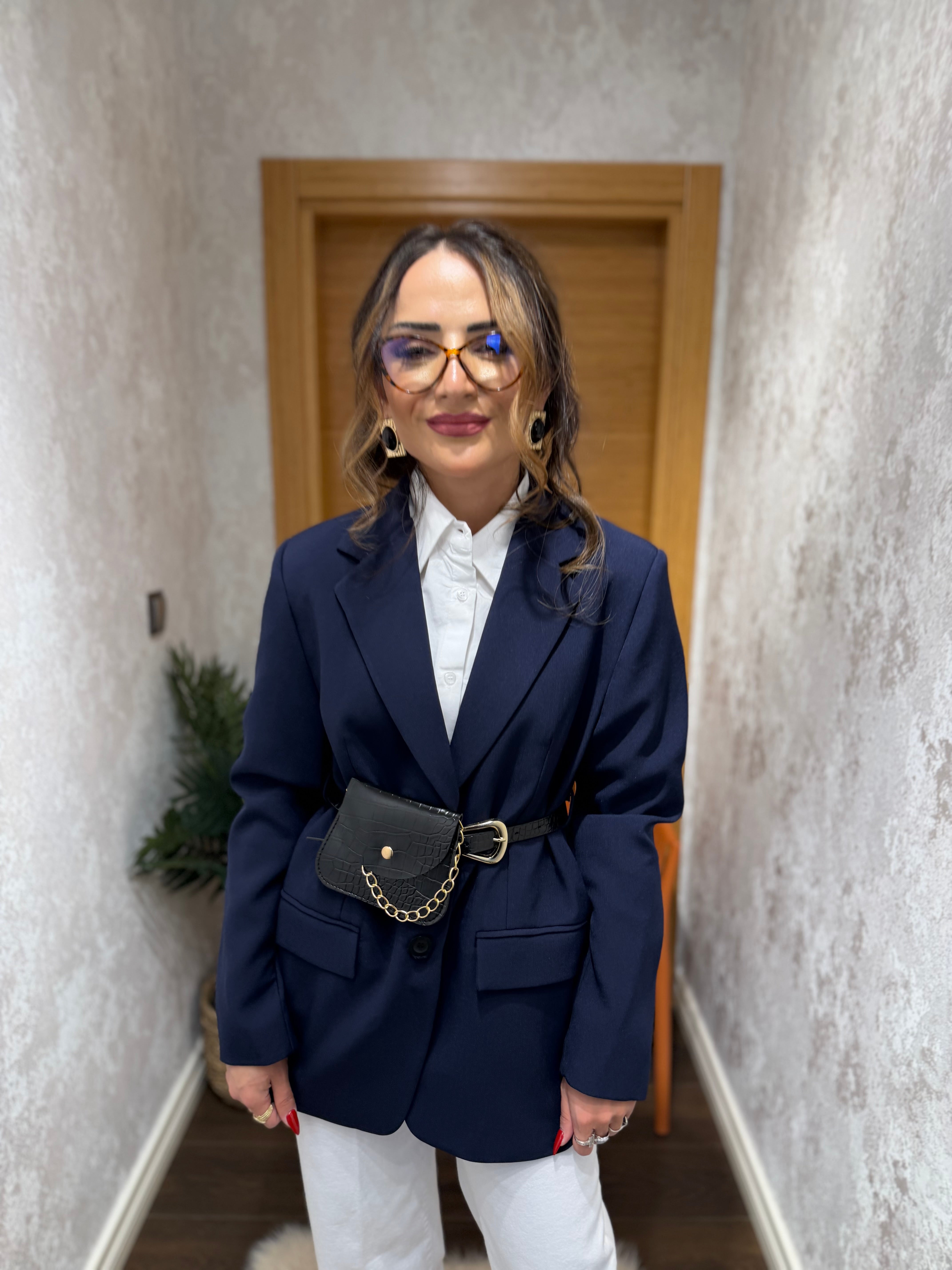 Sisu Lacivert cüzdan  detaylı  Blazer Ceket