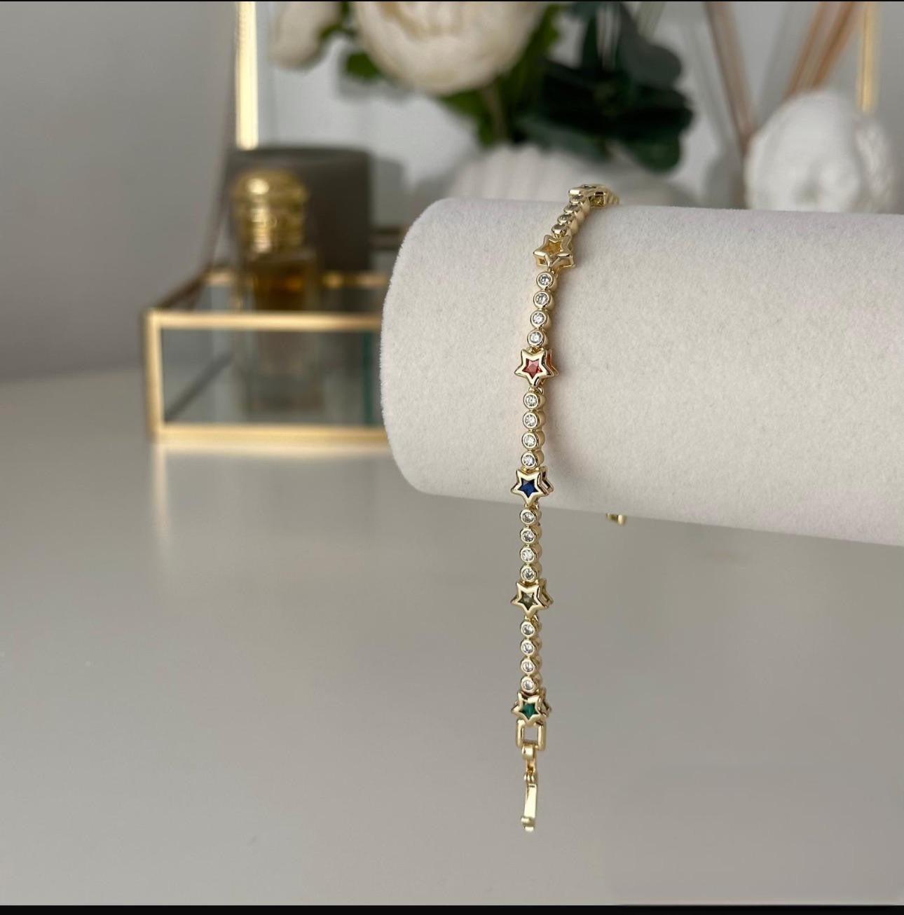 Minimal Yıldız Figürlü Gold Bileklik