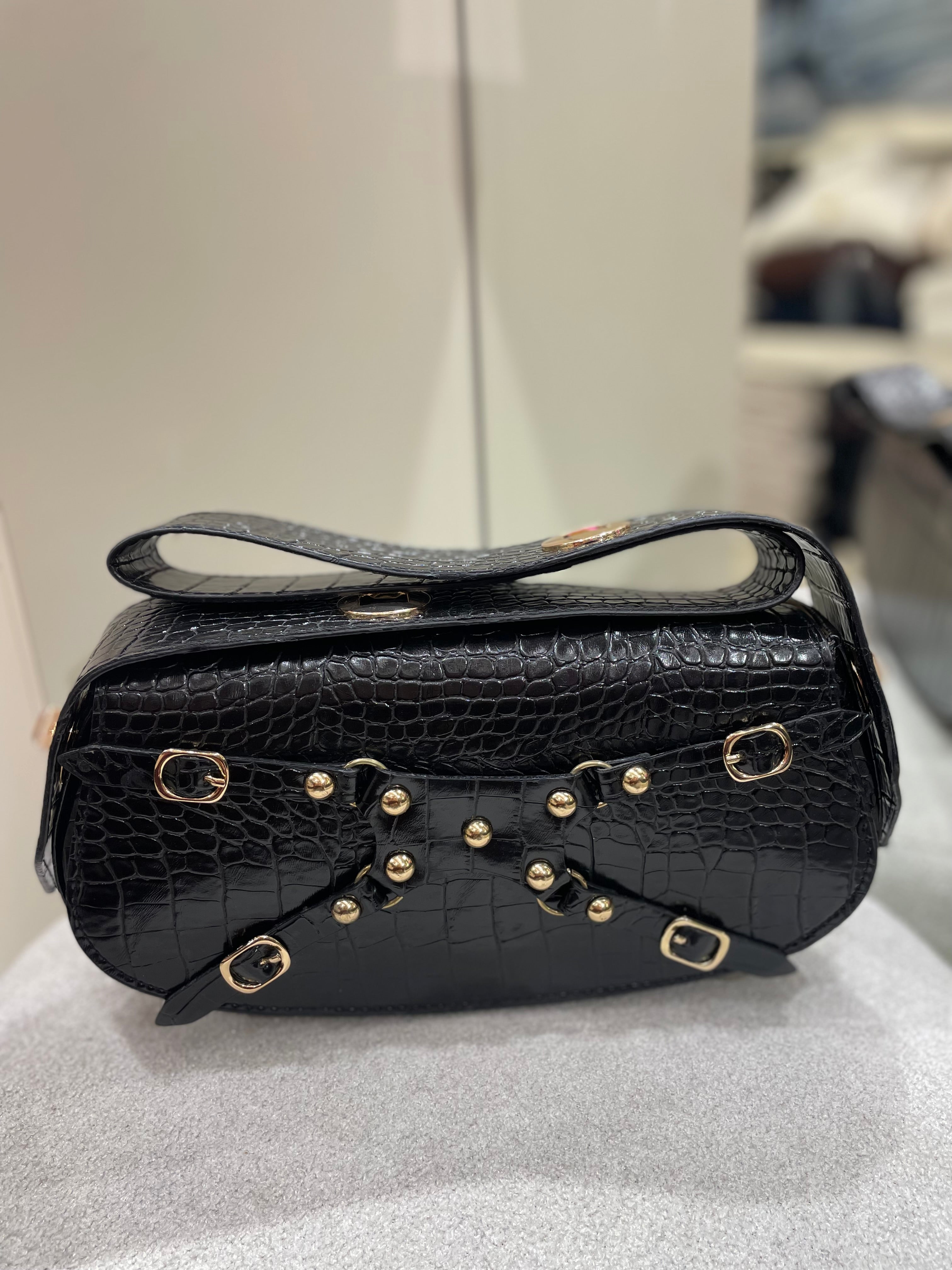 Tokalı Detaylı Mini Omuz & Çapraz Çanta