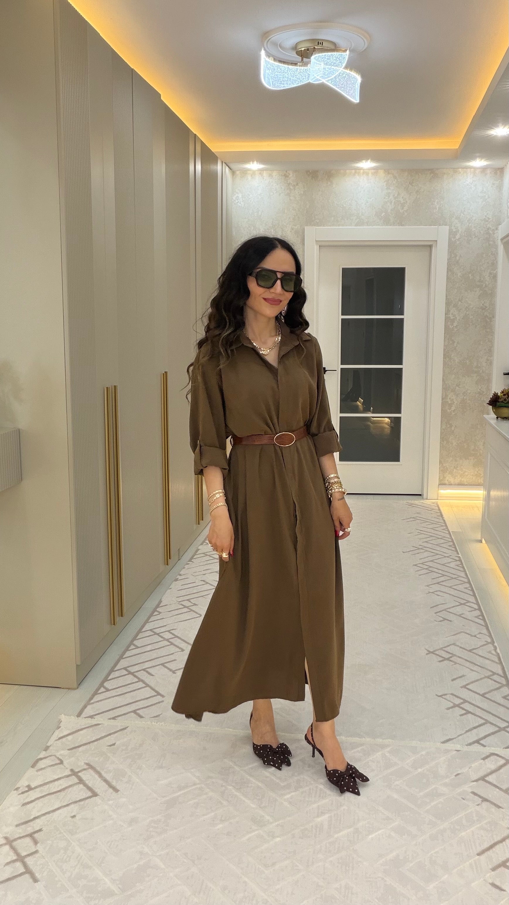 ✨ Kemer Detaylı Gömlek Elbise