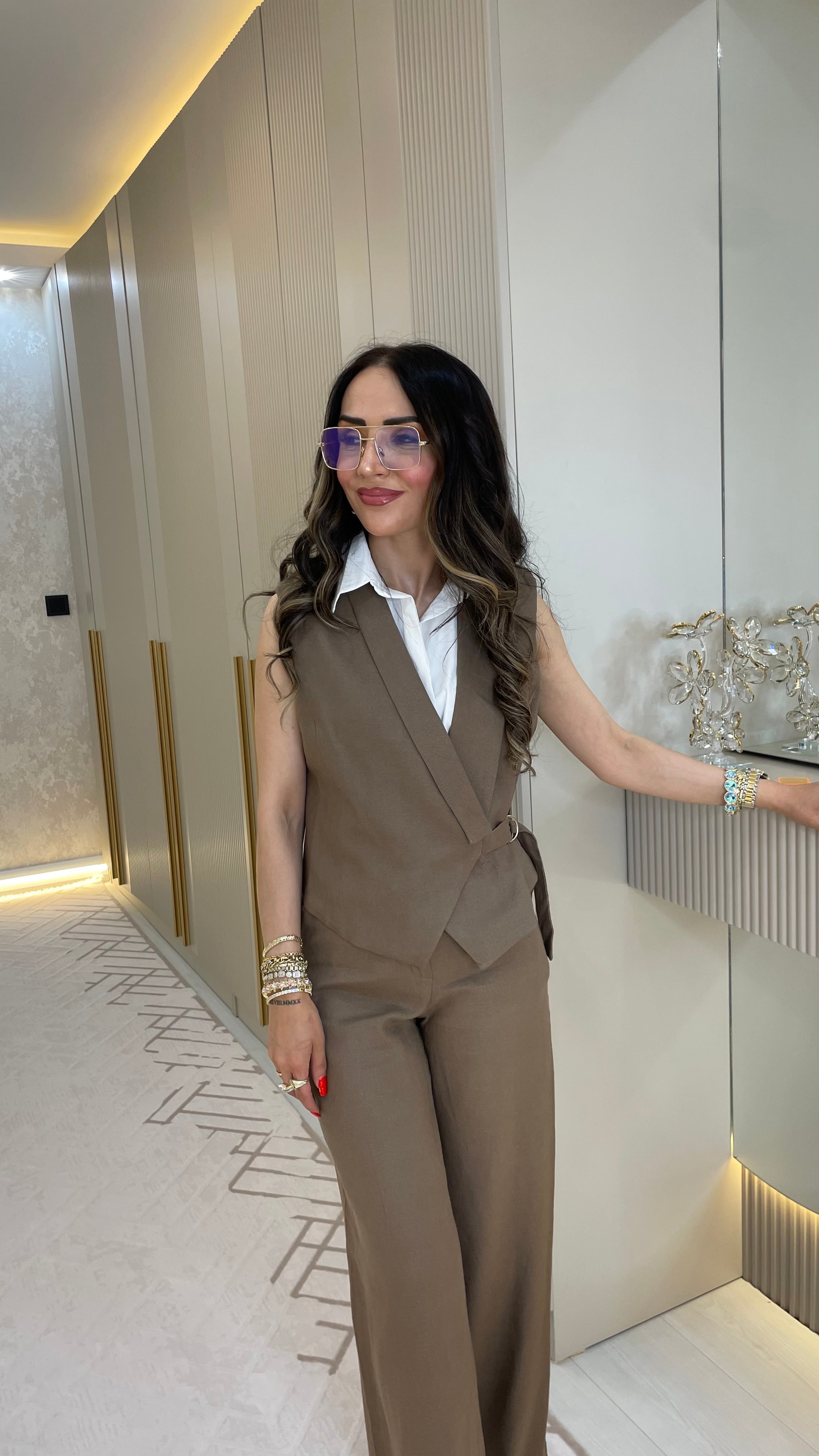 ✨ Gömlek Detaylı Yelek Takım ✨