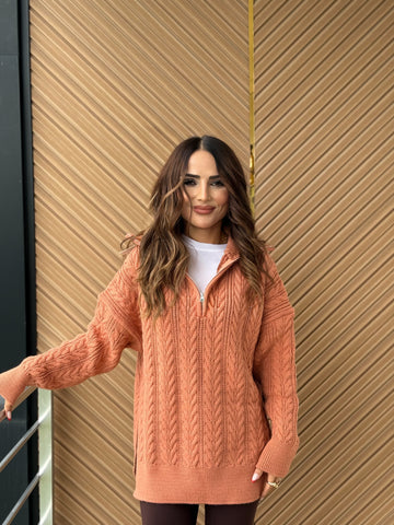 🧡 Yarım Fermuarlı Triko Kazak 🧡