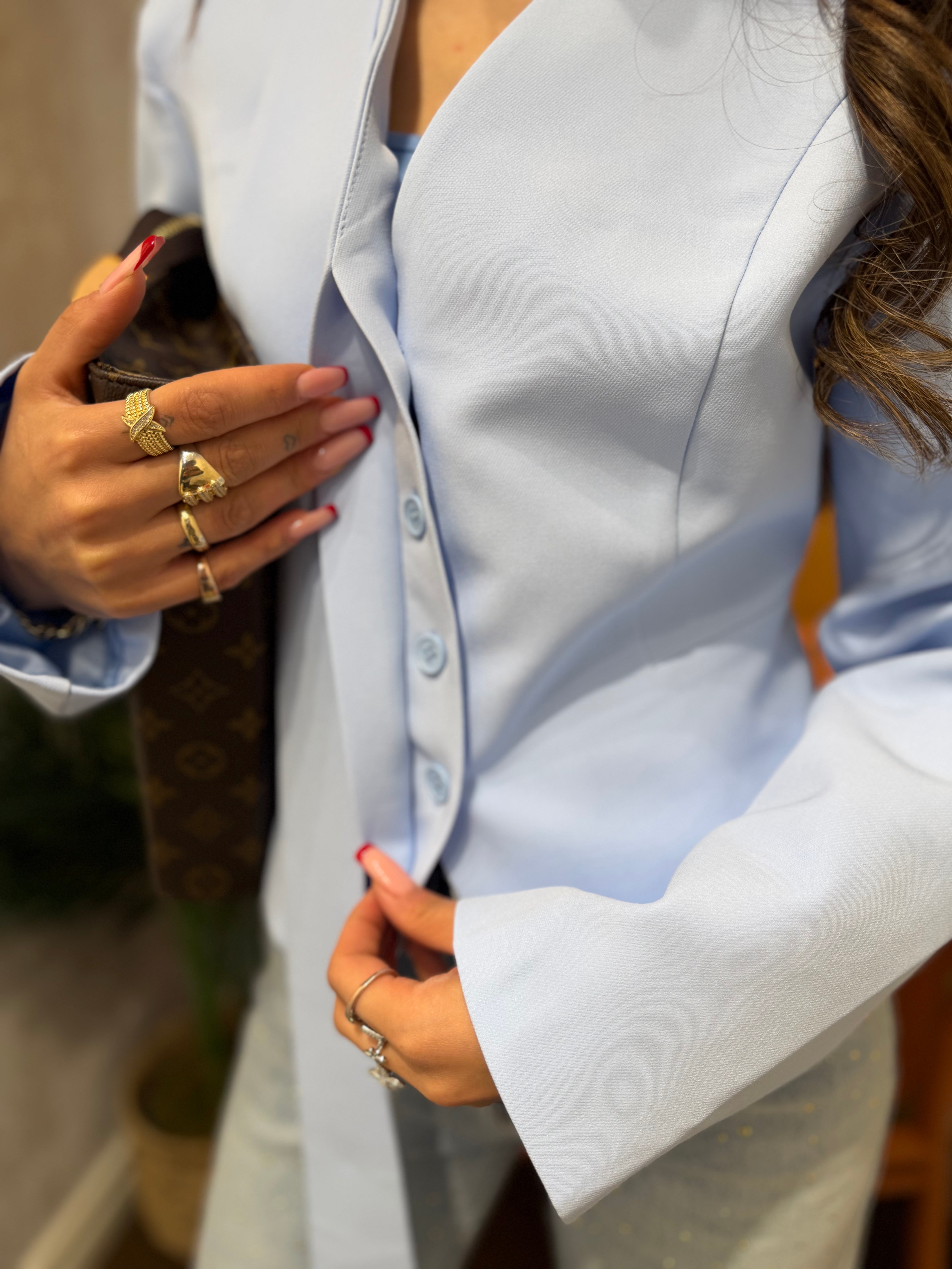 Şal Detaylı Blazer Ceket