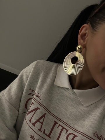 Gold Statement Halka Küpe