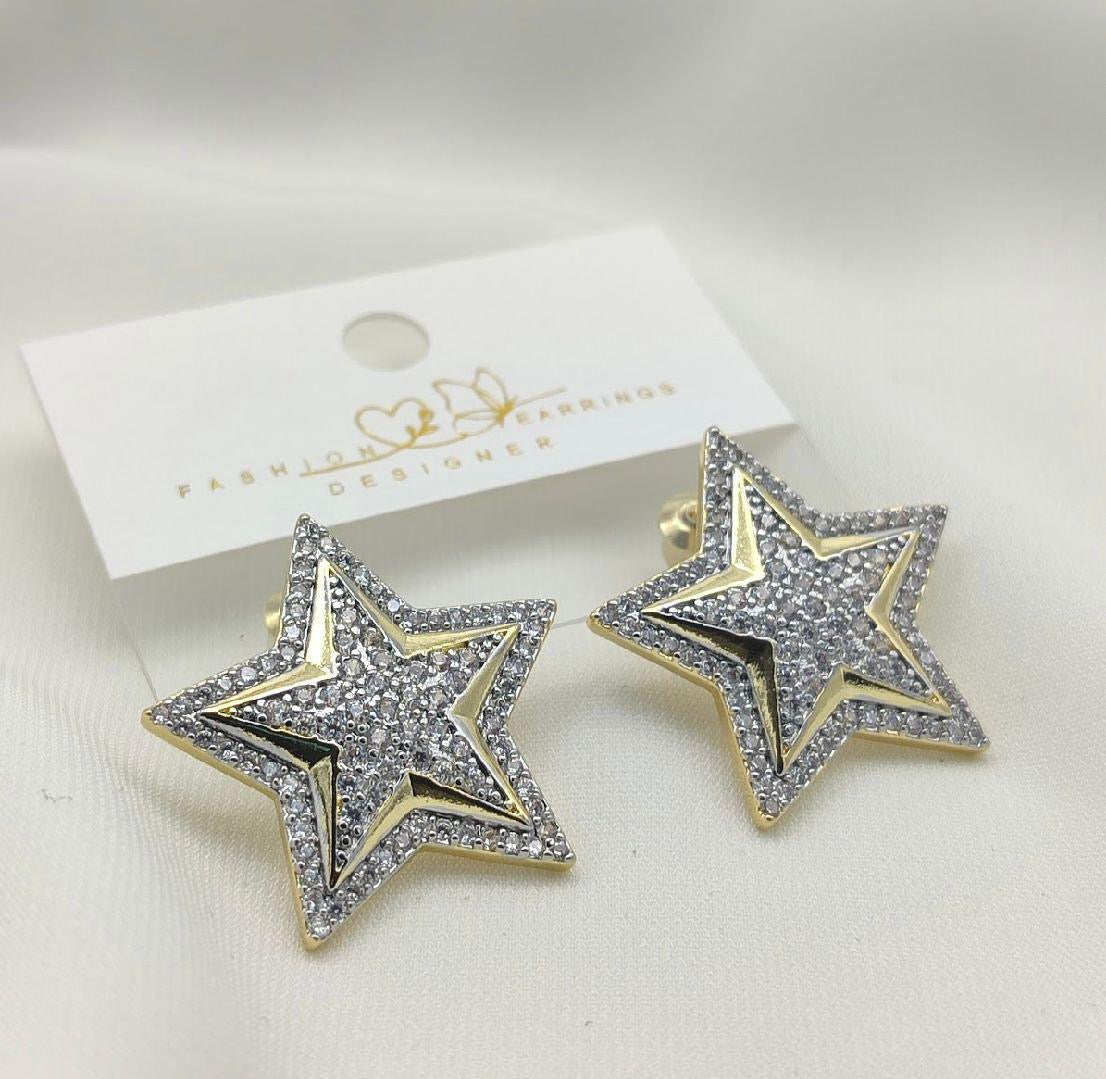 Taşlı Yıldız Küpe