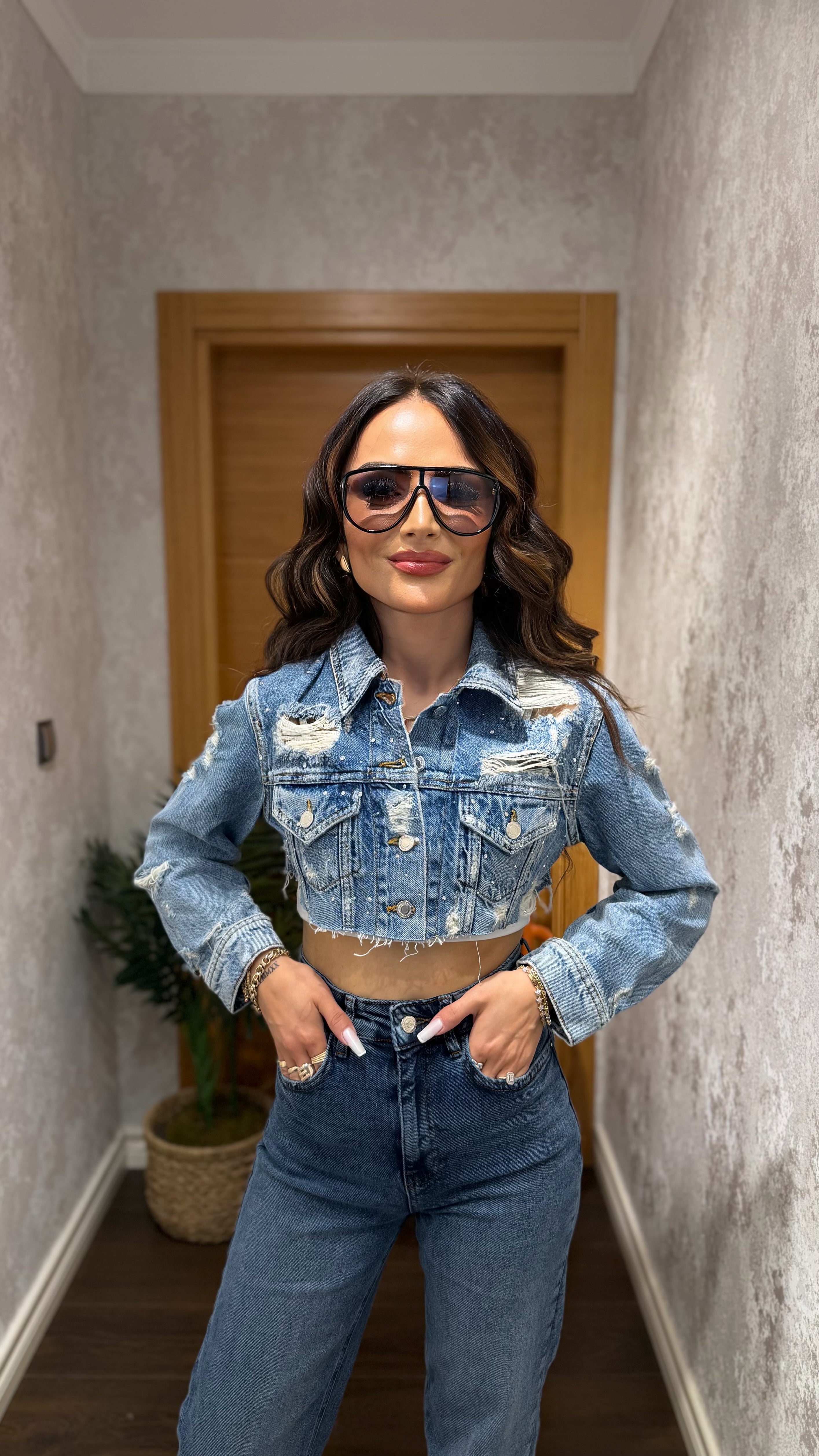 Crop Denim Ceket
