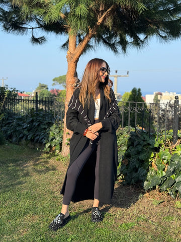 Siyah Uzun Triko Hırka