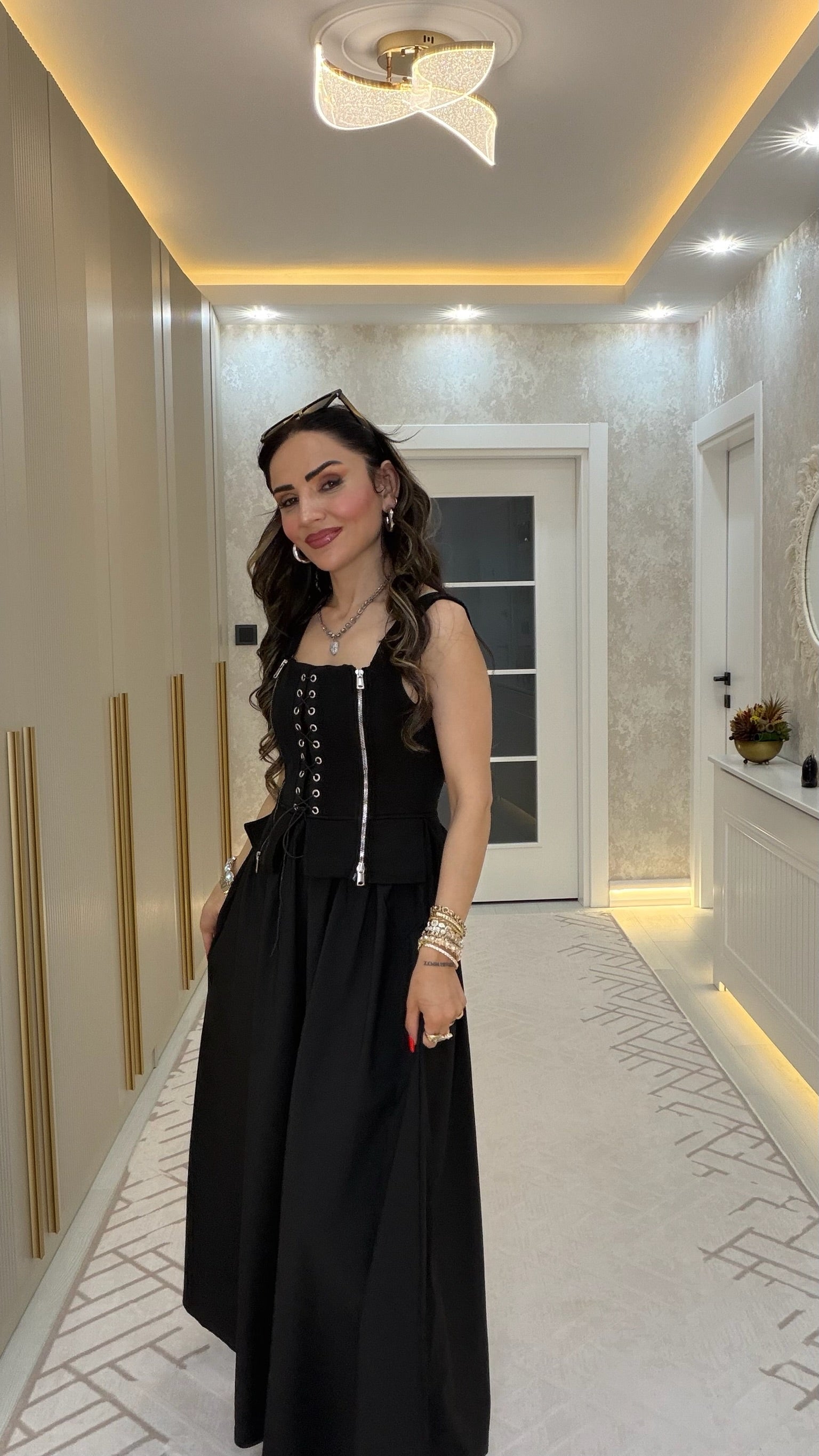 ✨ Fermuar Detaylı Maxi Elbise ✨
