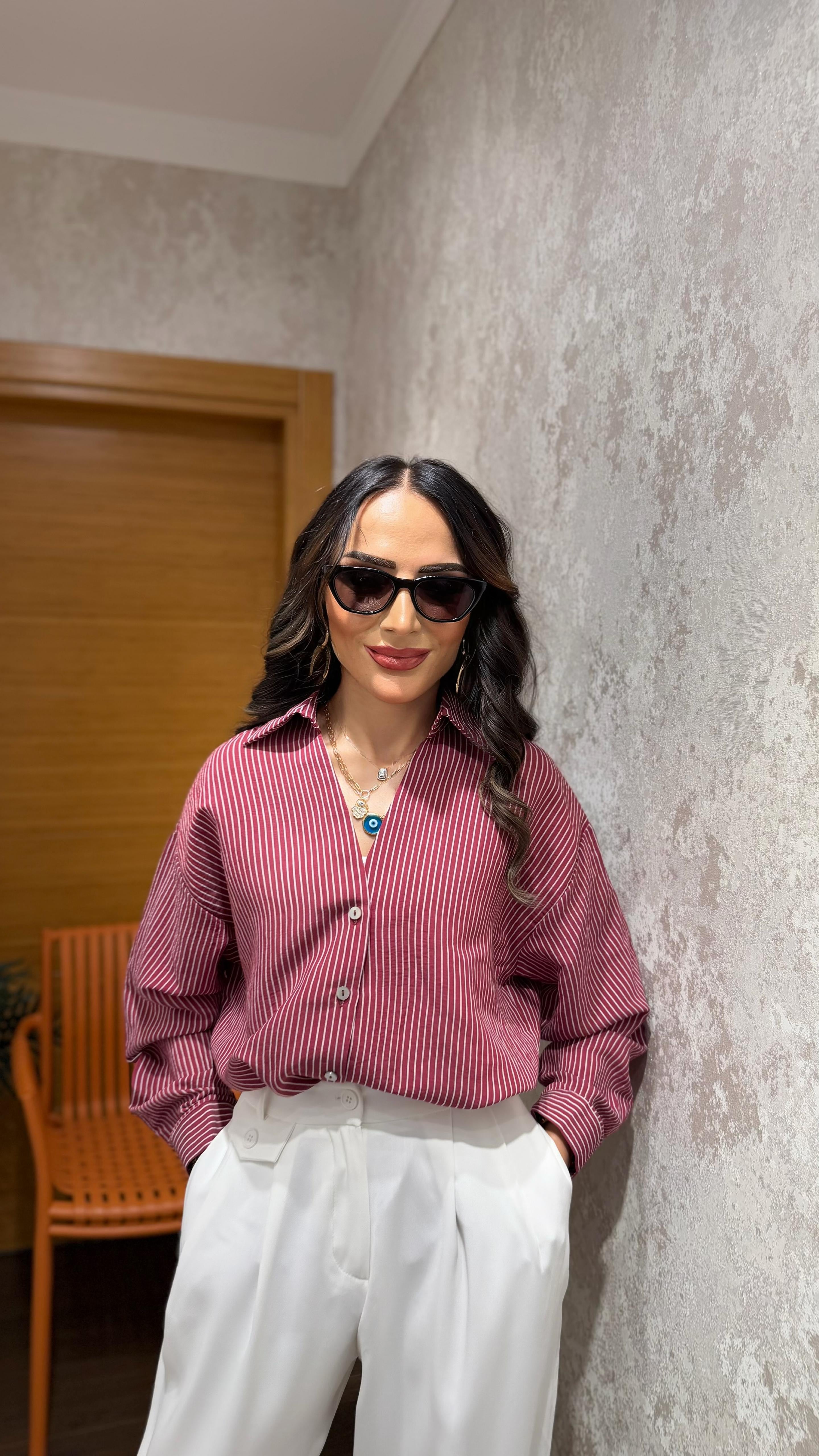 Çizgili Oversize Gömlek ✨