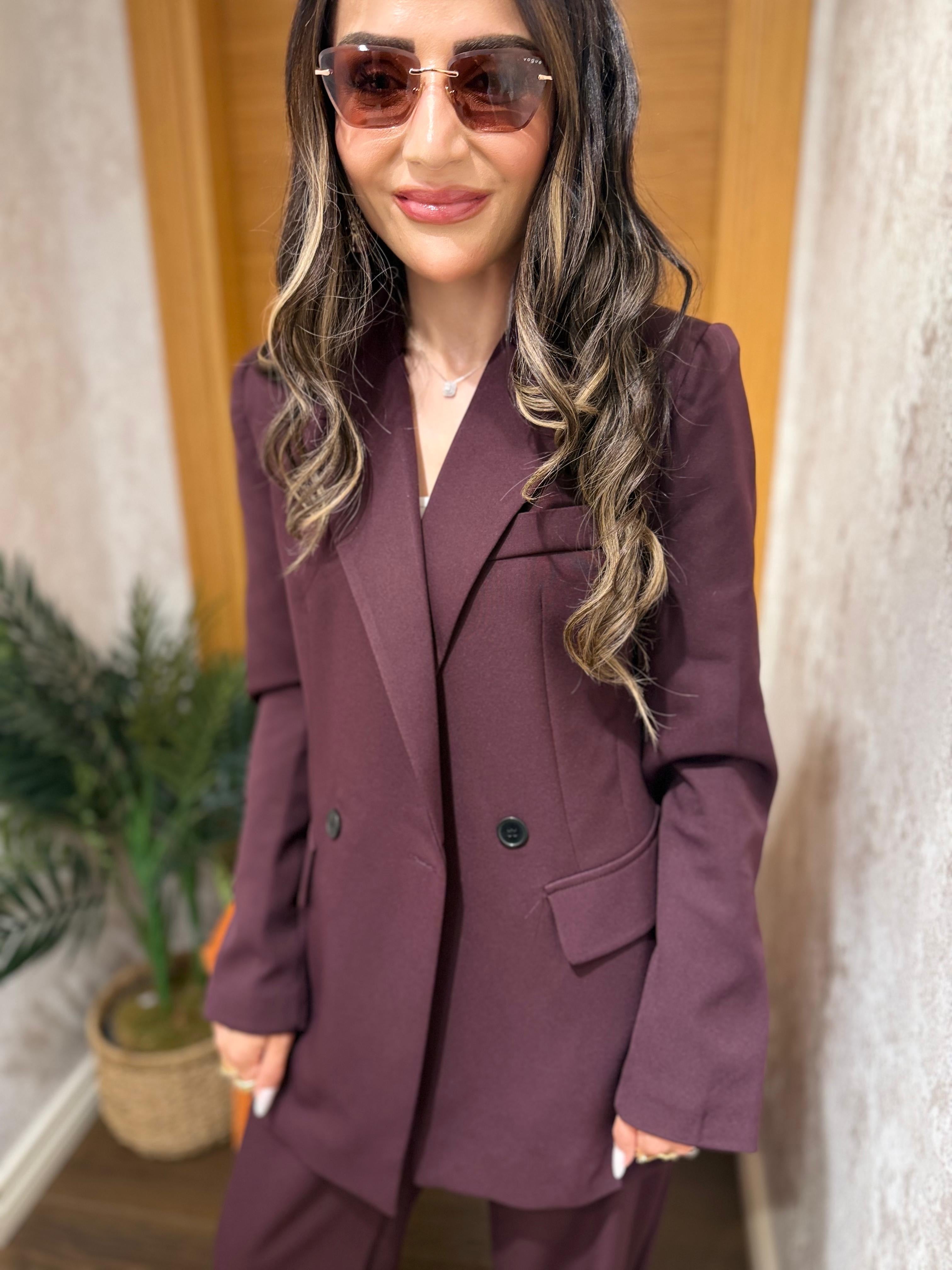 Mürdüm Blazer Pantolon Takım