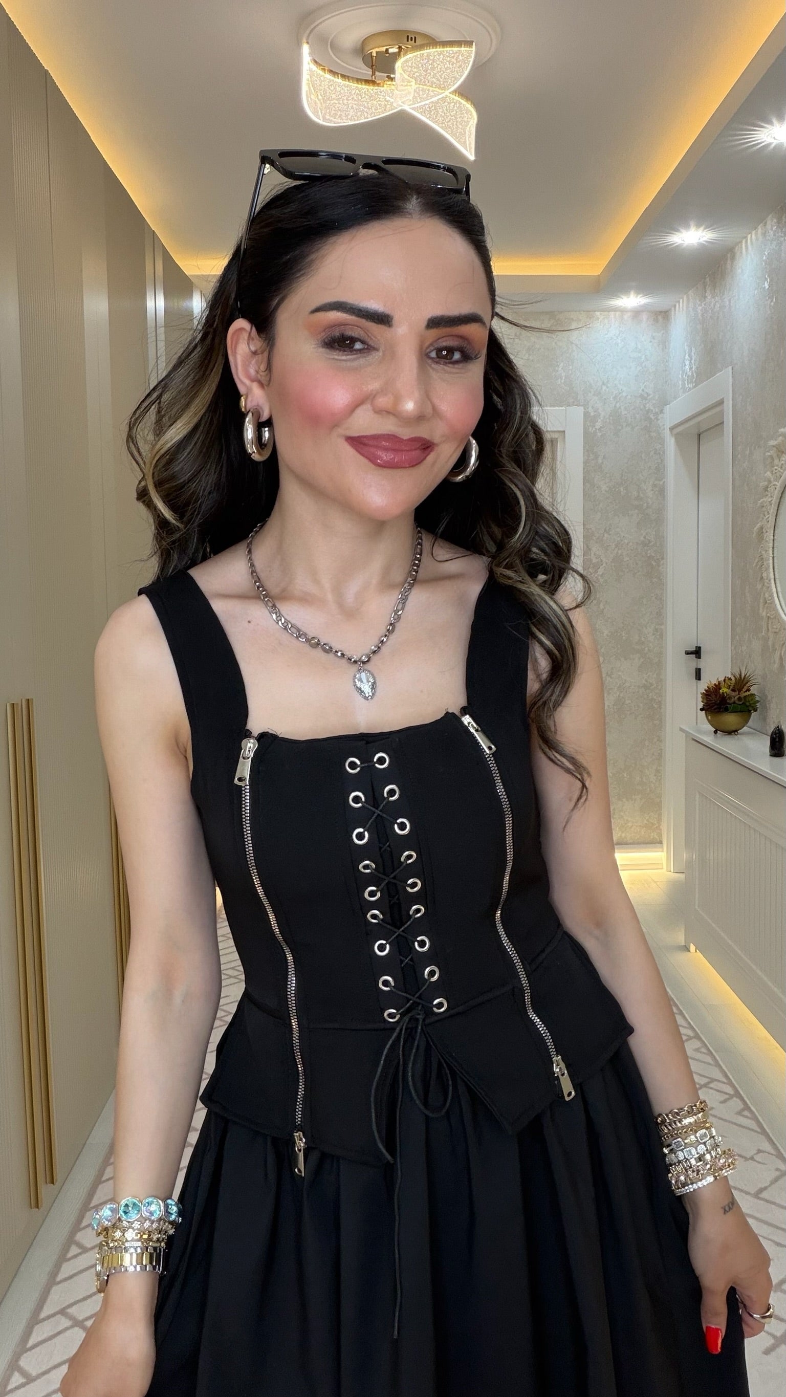 ✨ Fermuar Detaylı Maxi Elbise ✨