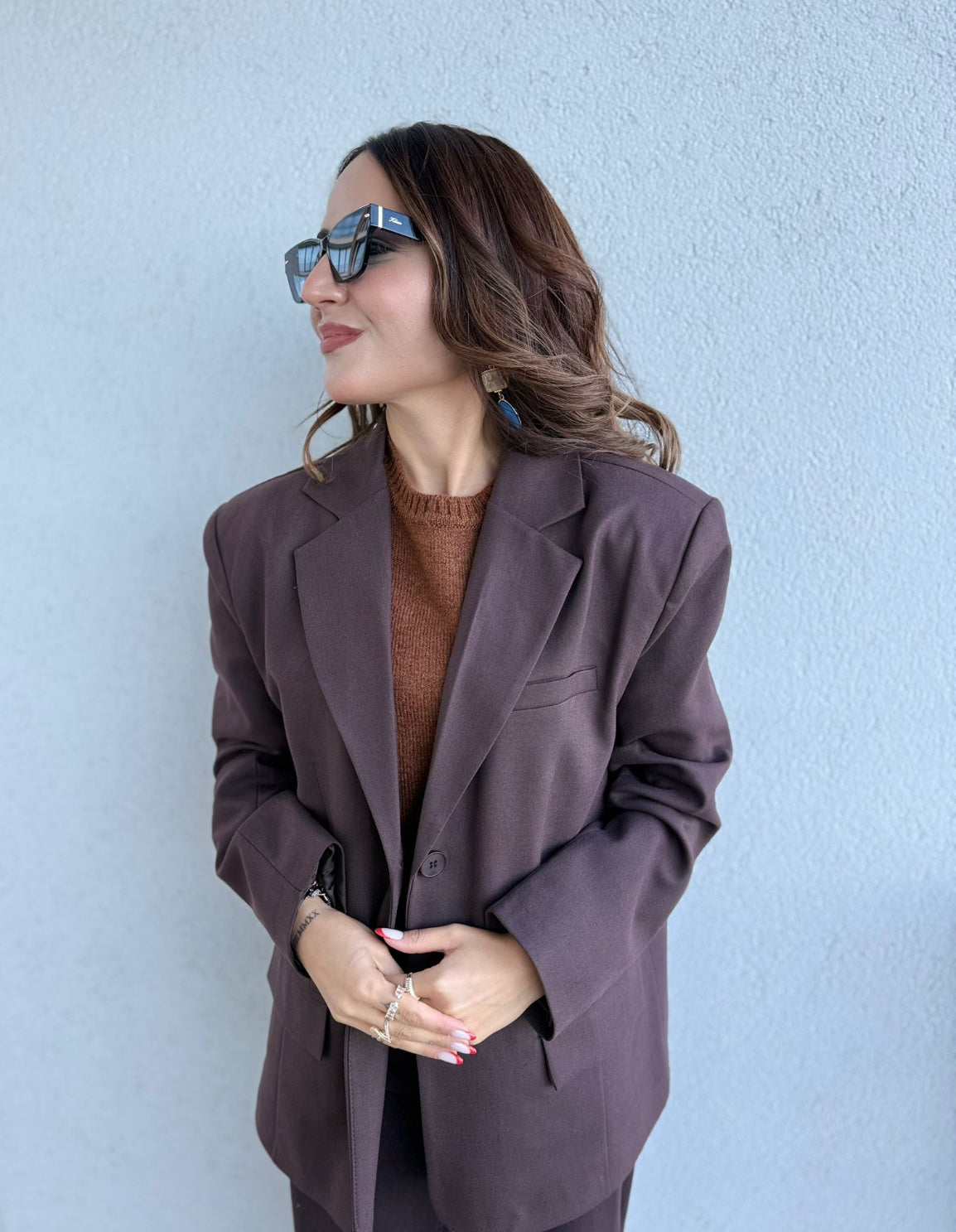 Oversize Kahverengi Blazer Ceket