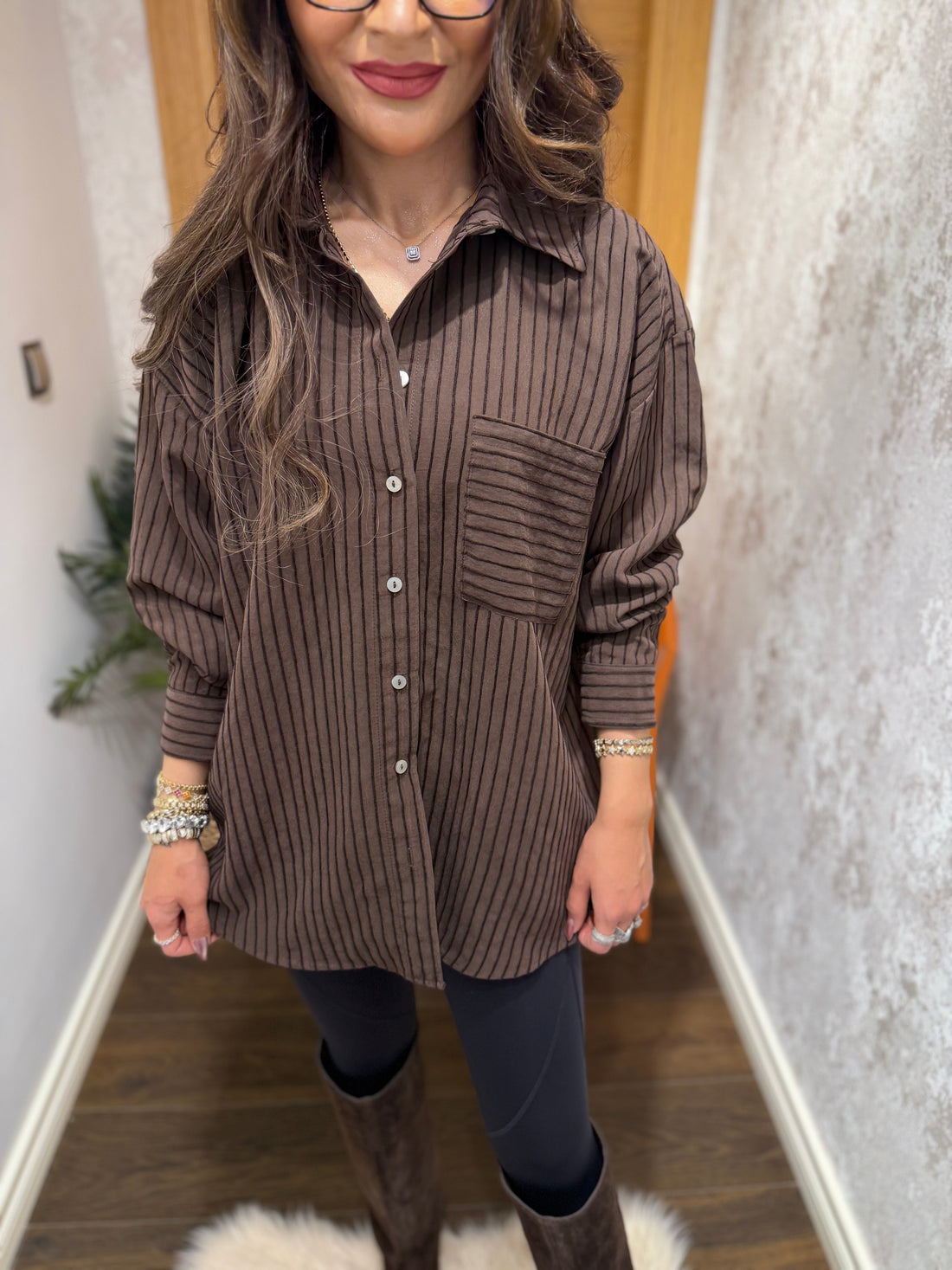 Çizgili Oversize Gömlek