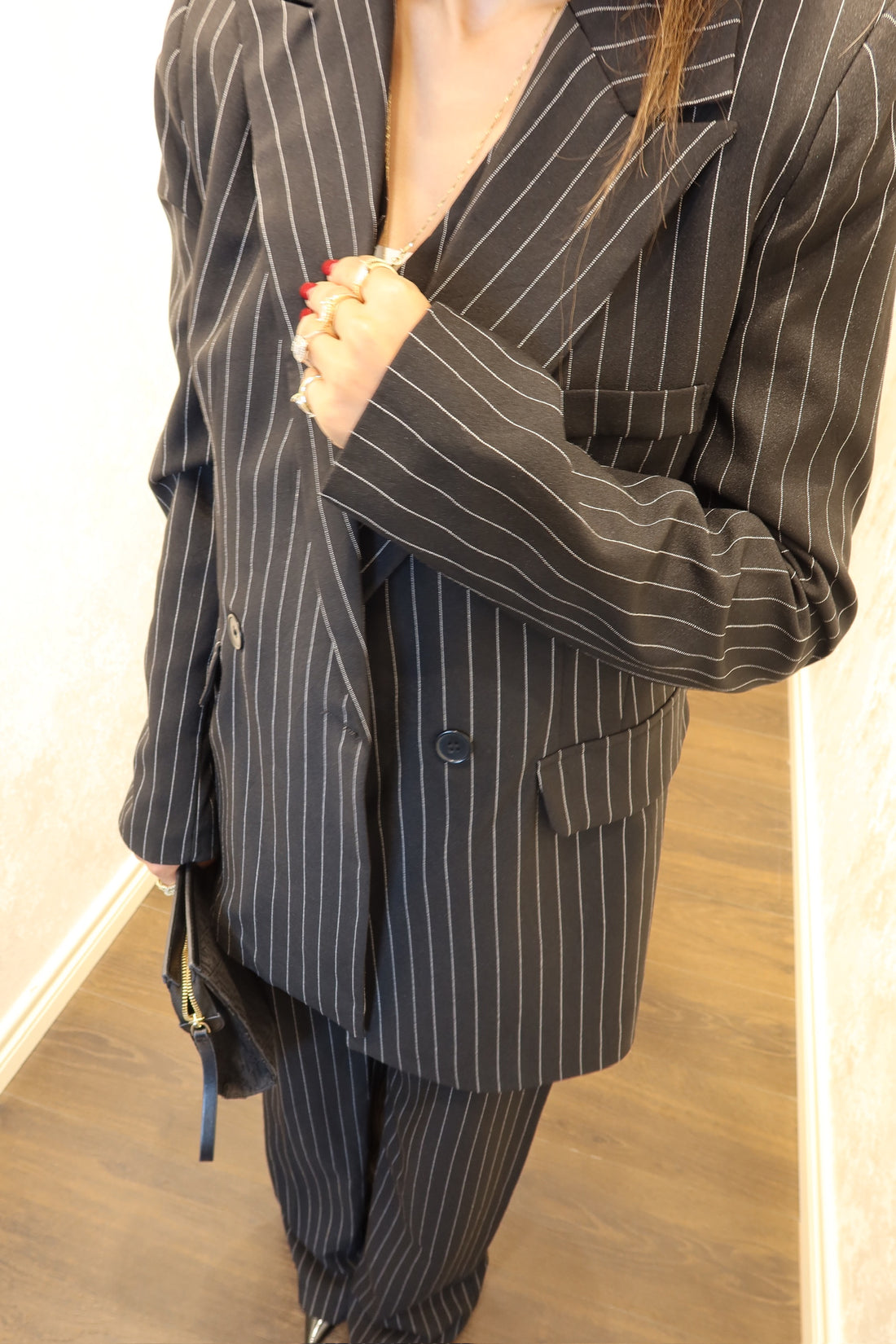 Siyah Çizgili Blazer Pantolon Takım 🖤