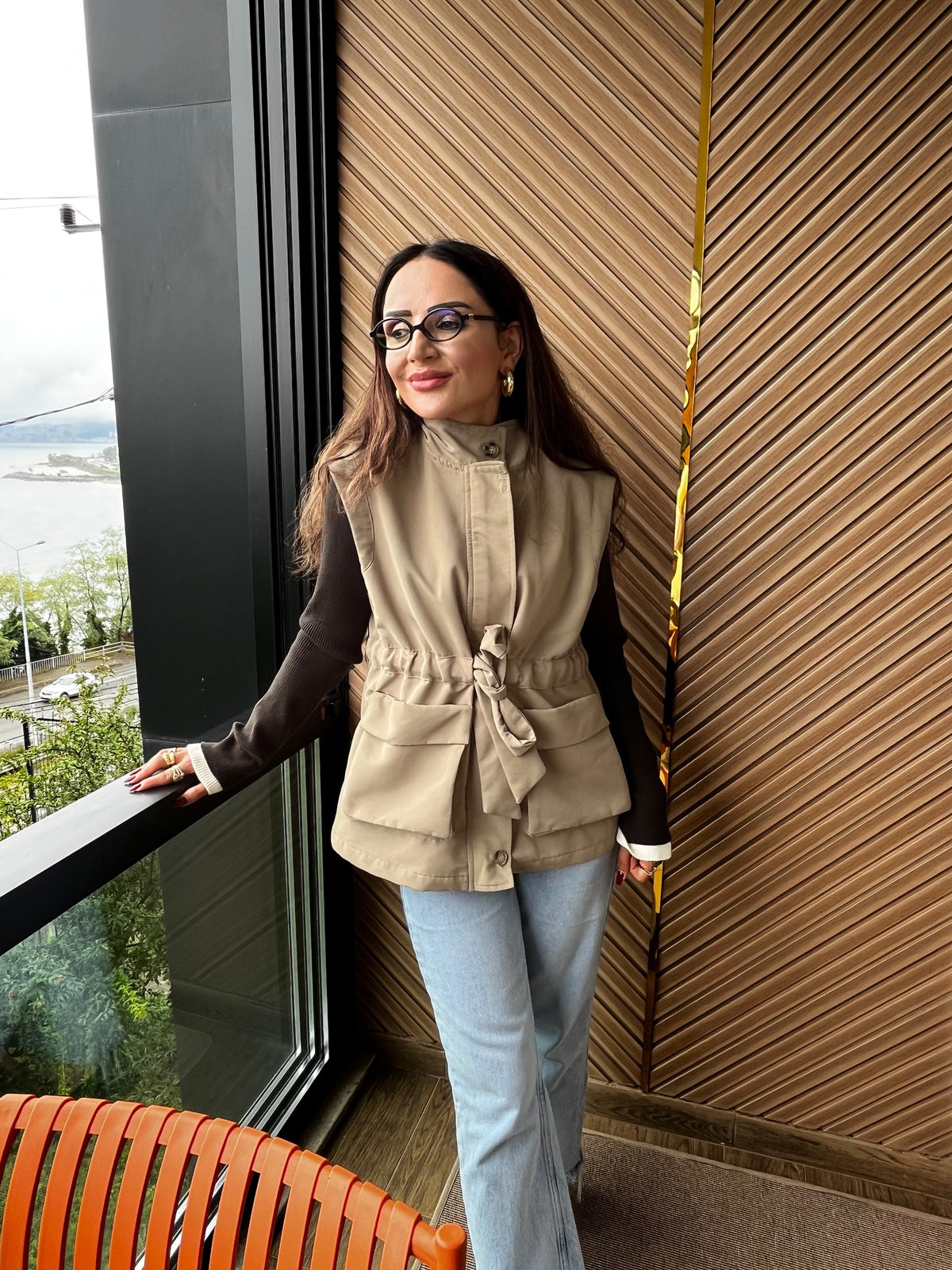 Kemer Detaylı Cepli Yelek 🤎