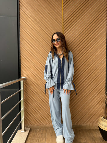 Fermuarlı Oversize Ceket & Pantolon Takım