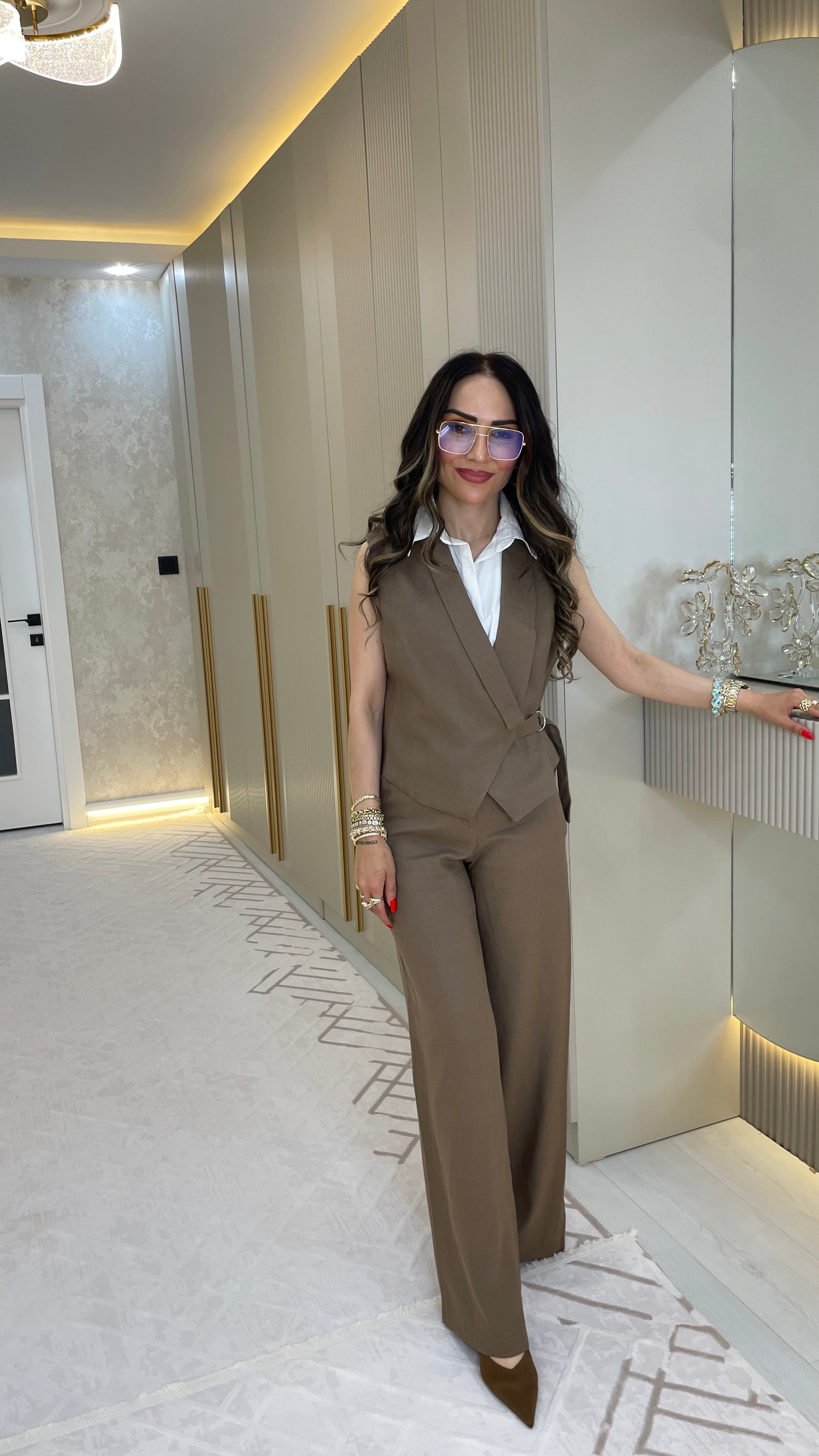 ✨ Gömlek Detaylı Yelek Takım ✨