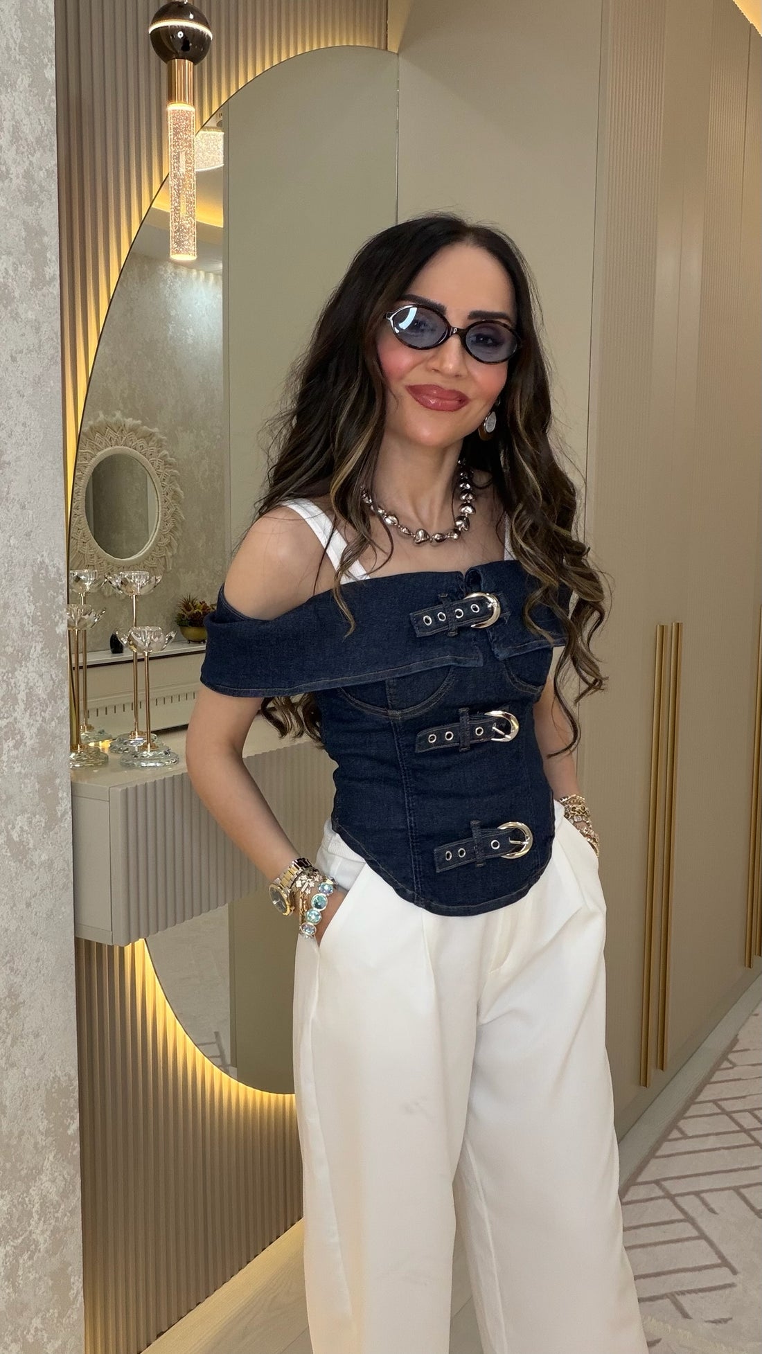 Toka Detaylı Kot Bluz