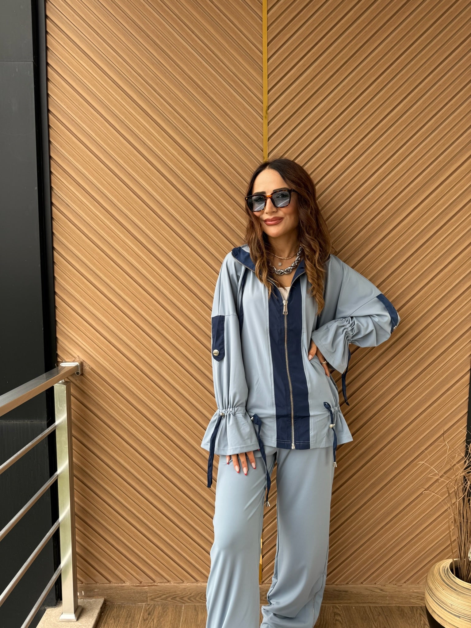 Fermuarlı Oversize Ceket & Pantolon Takım