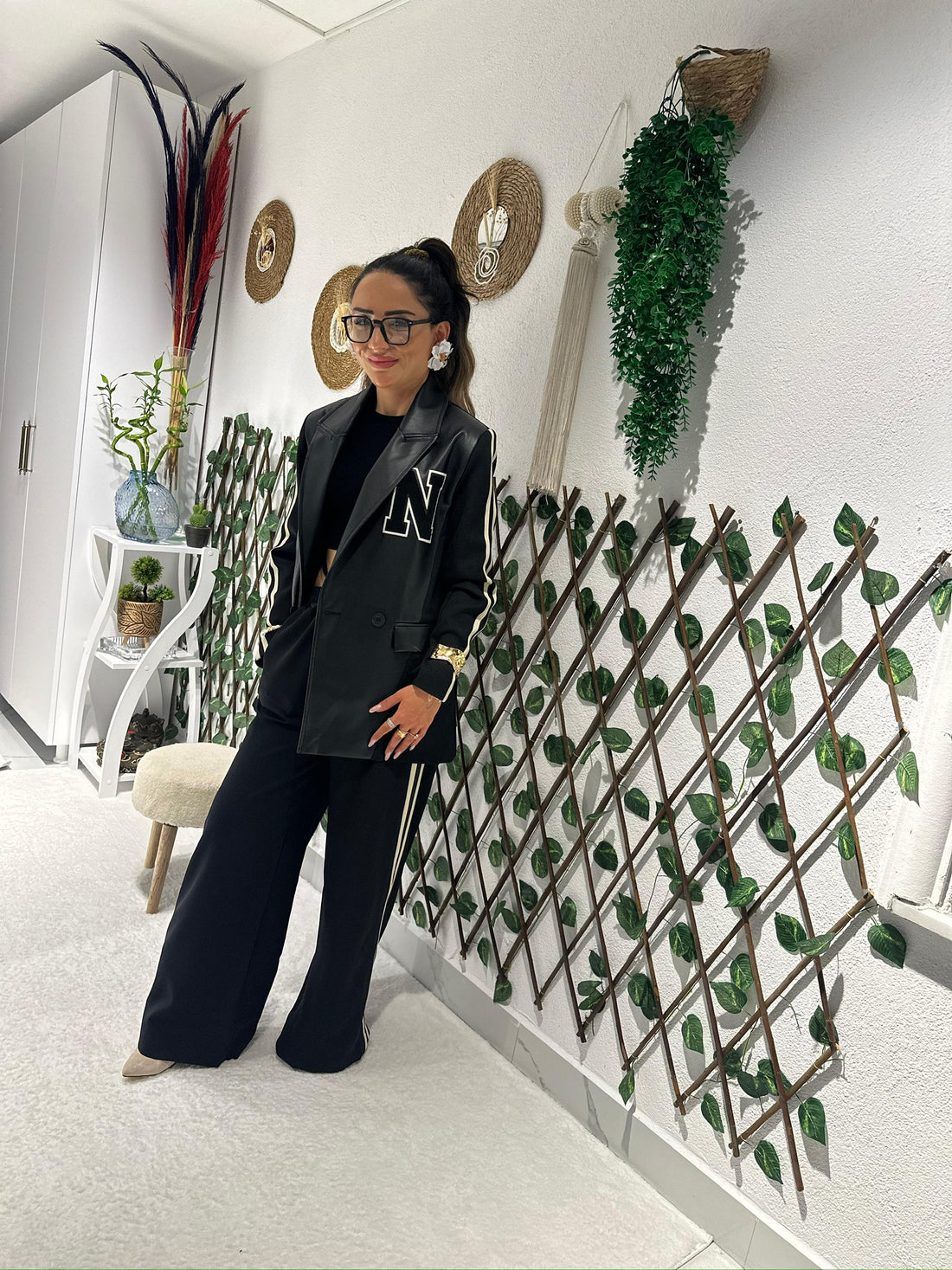 N Nakış Detaylı Ceket Pantolon Takım