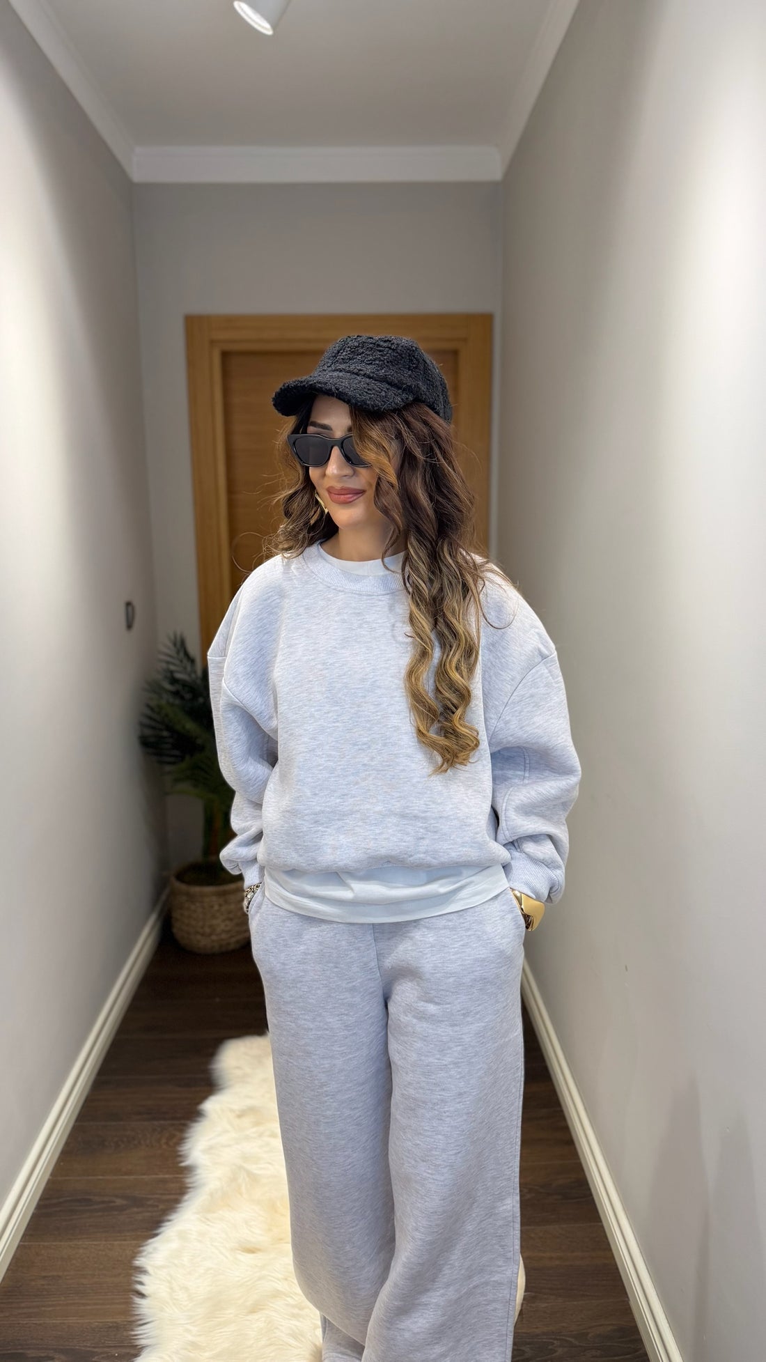 Oversize Sweatshirt & Eşofman Altı Gri Takım