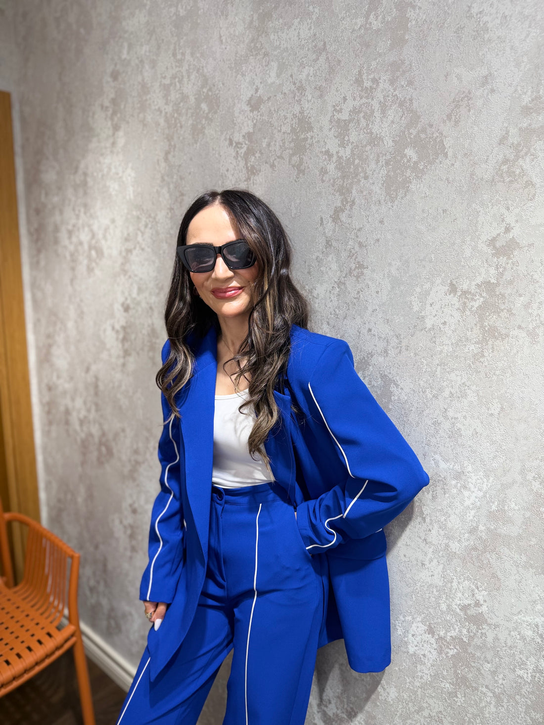 Saks Mavisi Şerit Detaylı Takım 💙