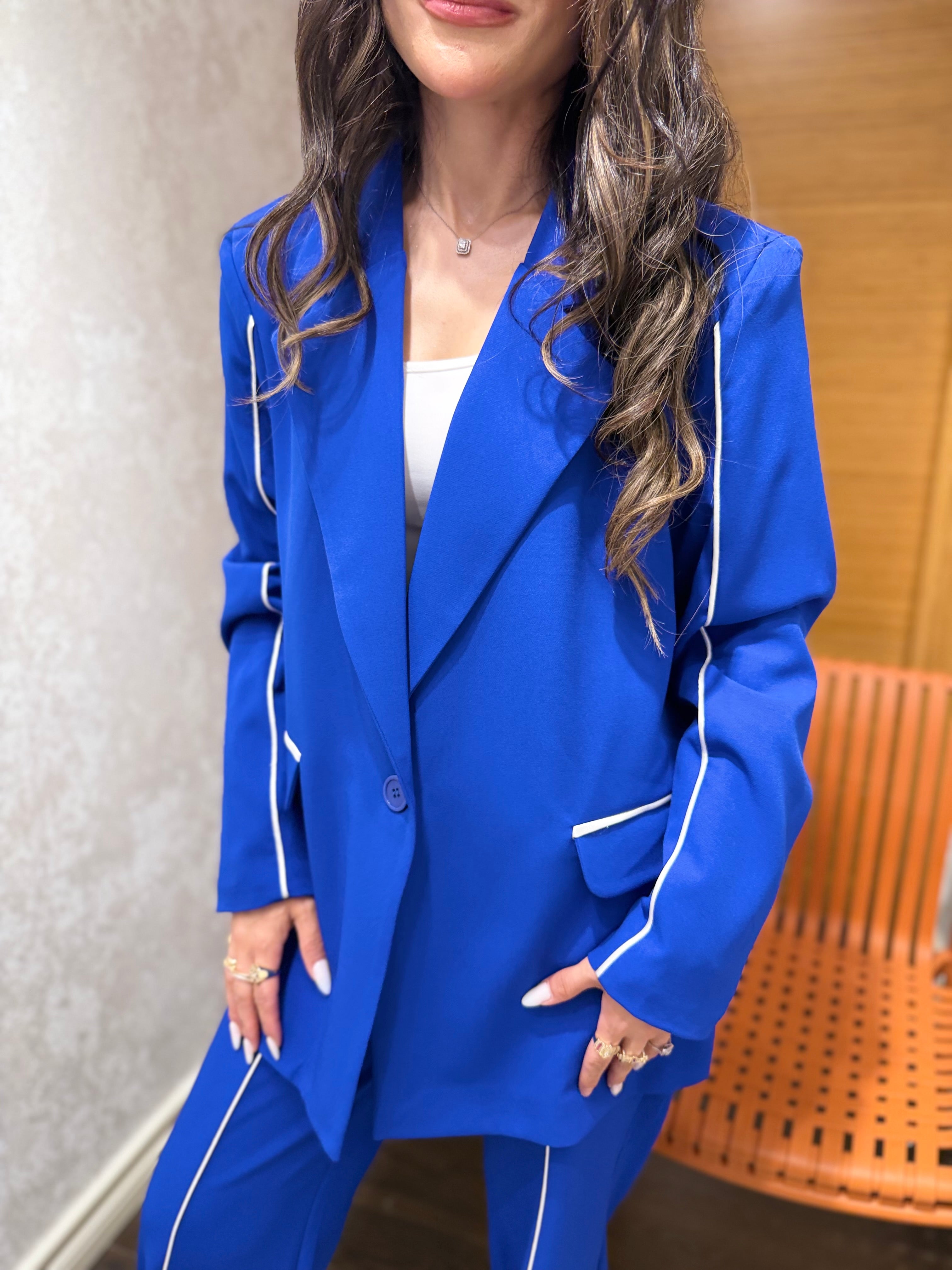 Saks Mavisi Şerit Detaylı Takım 💙
