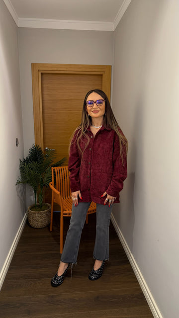 Kadife Dokulu Gömlek