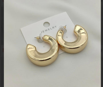 Kalın Gold Halka Küpe