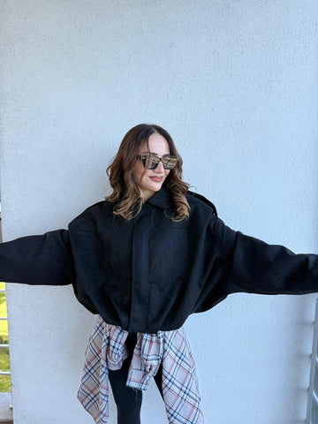 Oversize Siyah Ceket