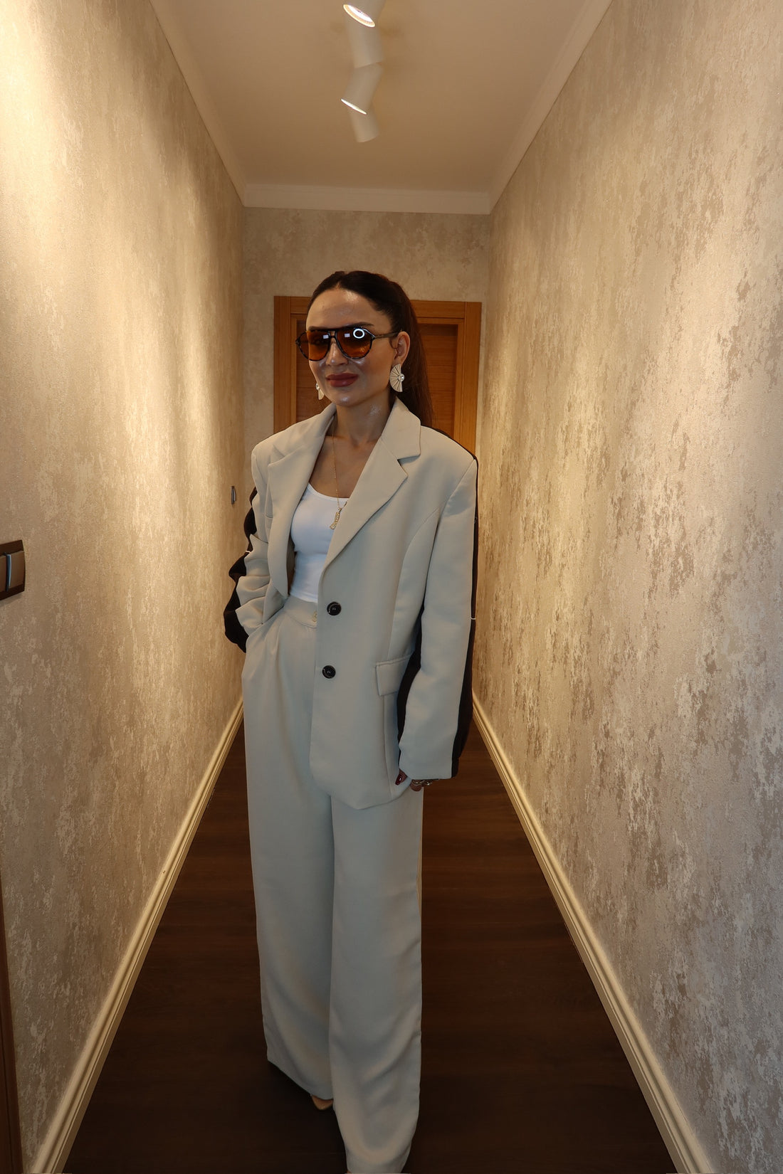 Krem Blazer Pantolon Takım 🤍