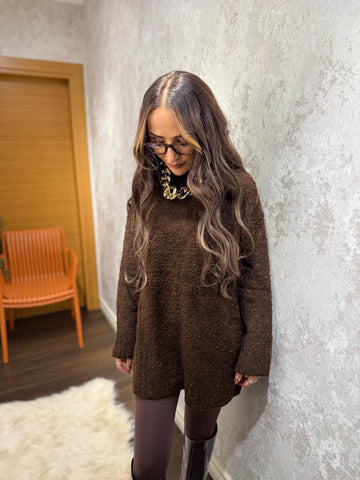 Kahverengi Peluş Dokulu Kazak 🤎