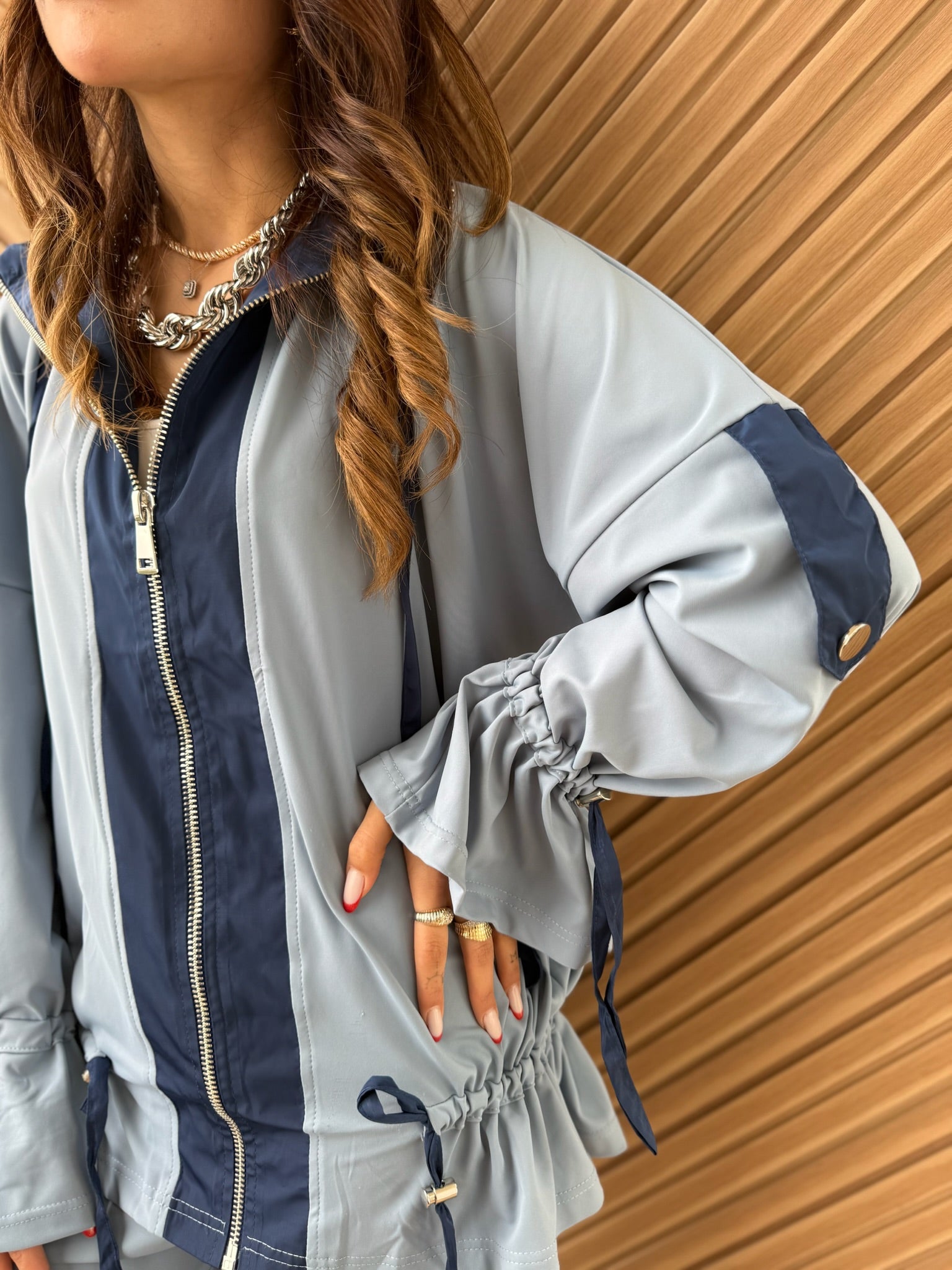 Fermuarlı Oversize Ceket & Pantolon Takım