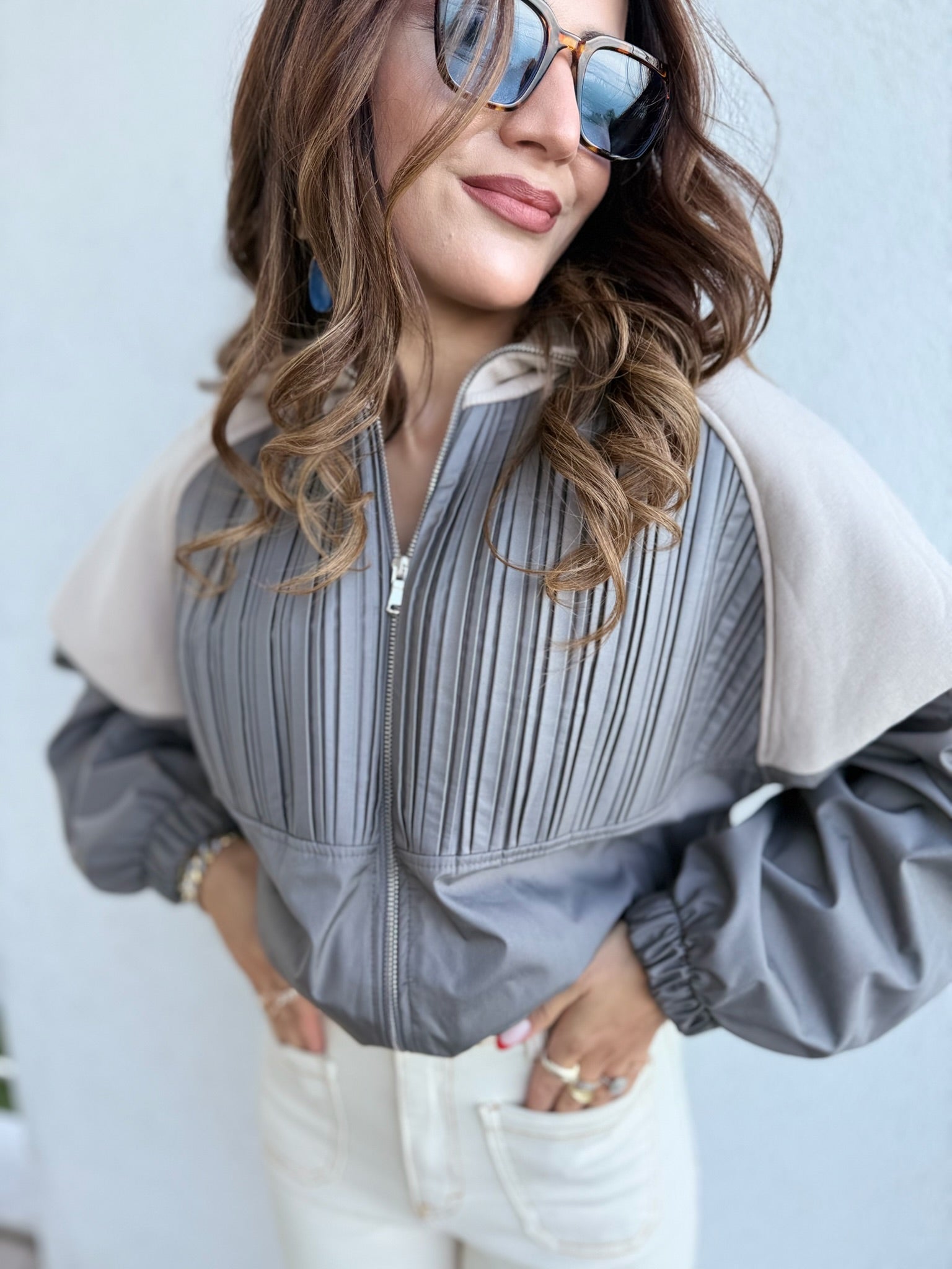 Fermuarlı Crop Ceket