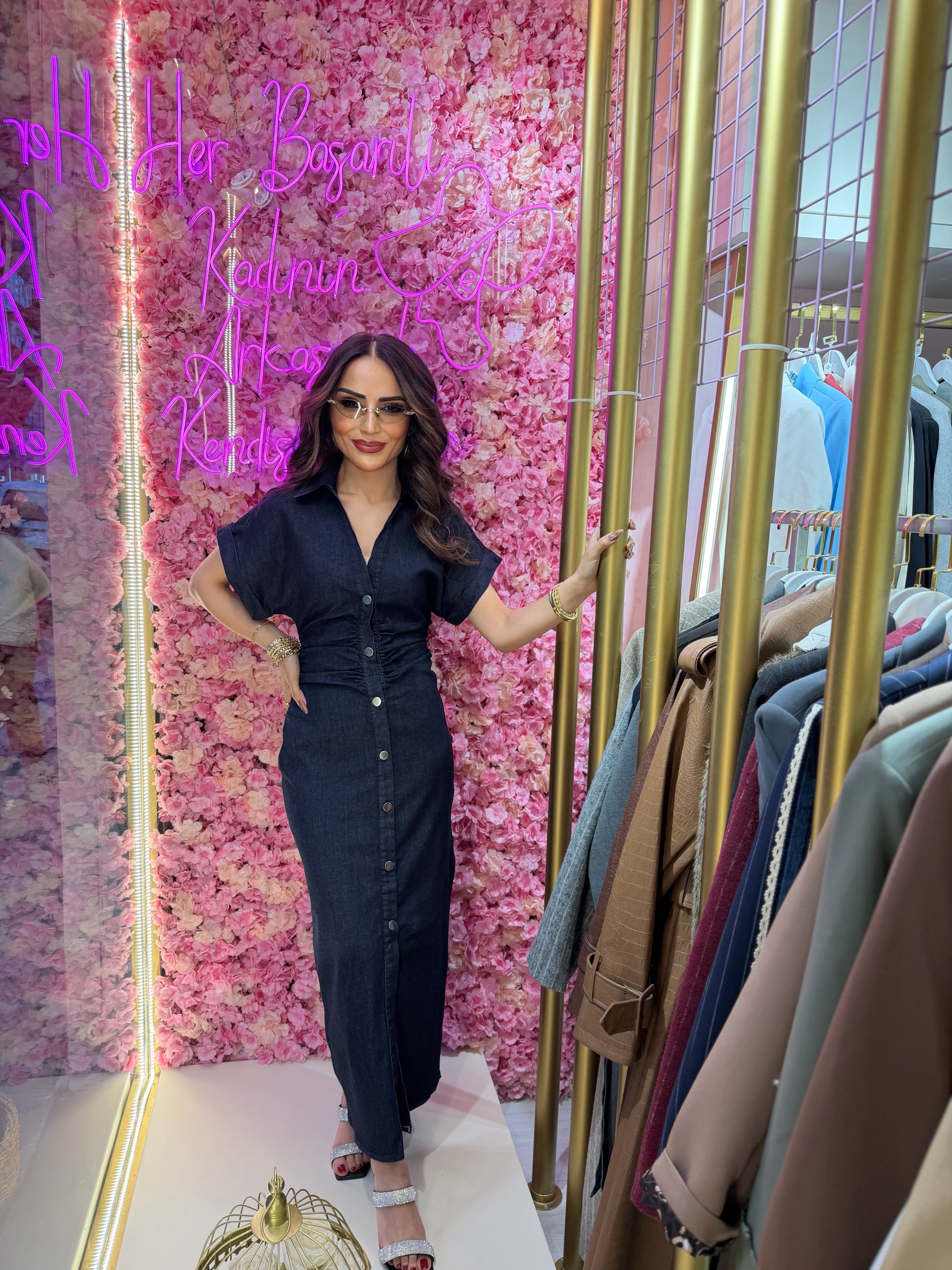 Denim Midi Elbise 🖤💙