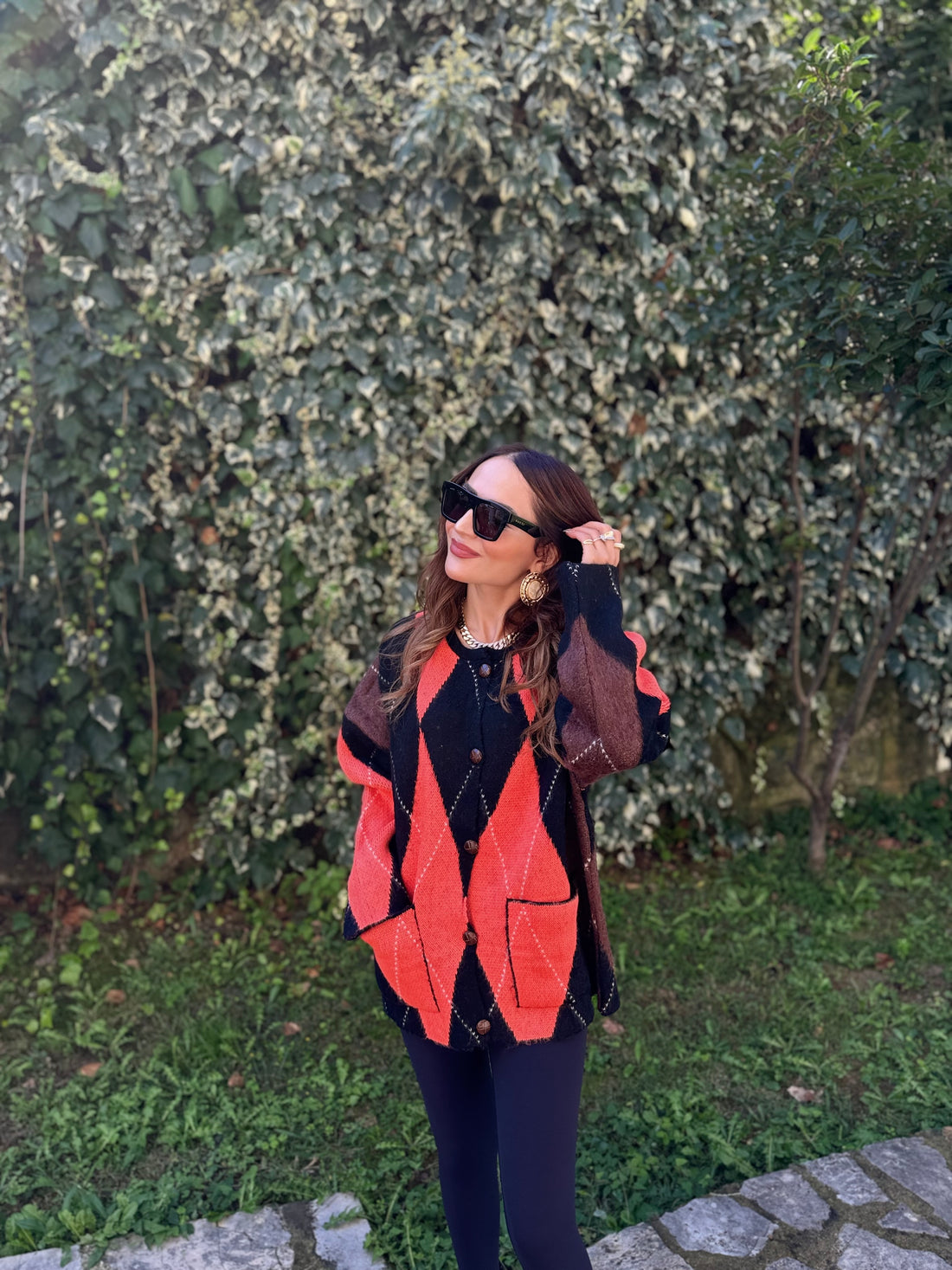 🧡🖤 Desenli Triko Hırka 🖤🧡