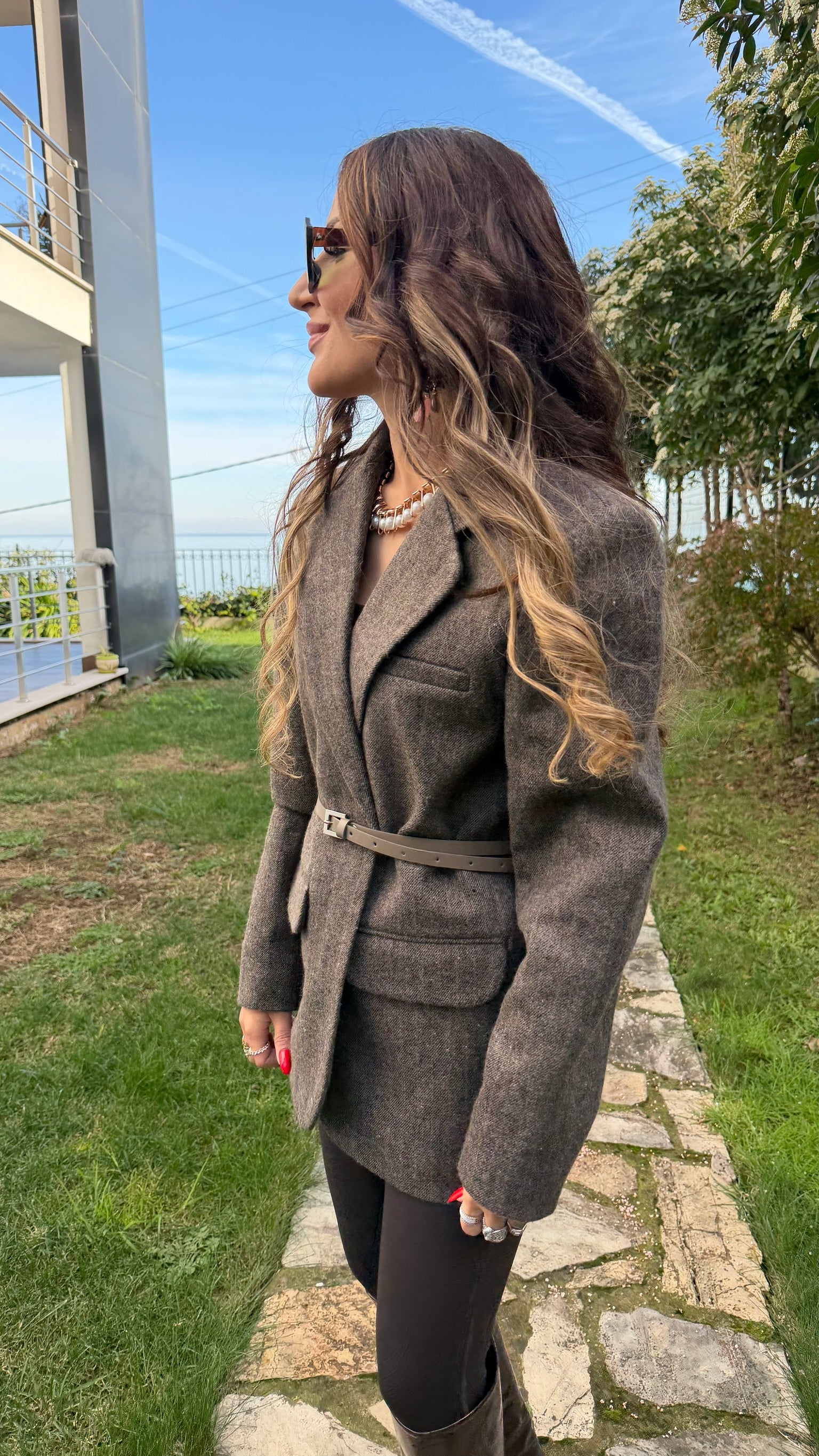 Kemer Detaylı Klasik Blazer Ceket