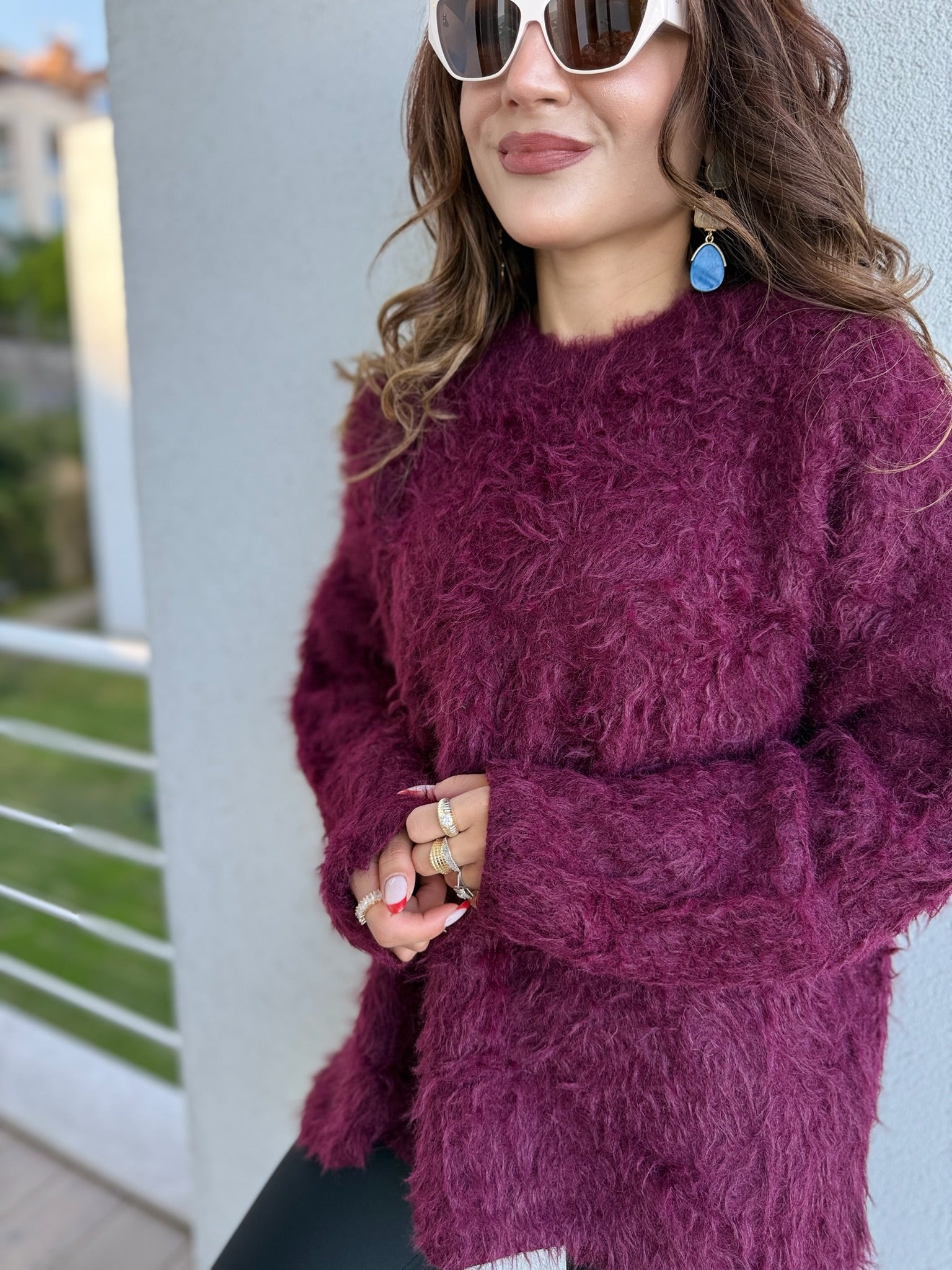 Yumoş Dokulu Peluş Triko Kazak