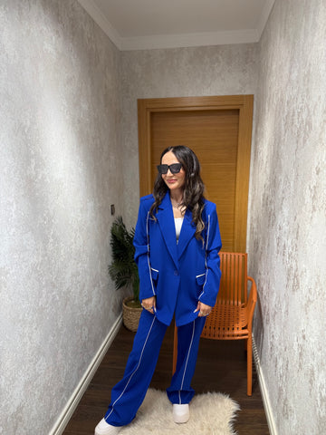 Saks Mavisi Şerit Detaylı Takım 💙