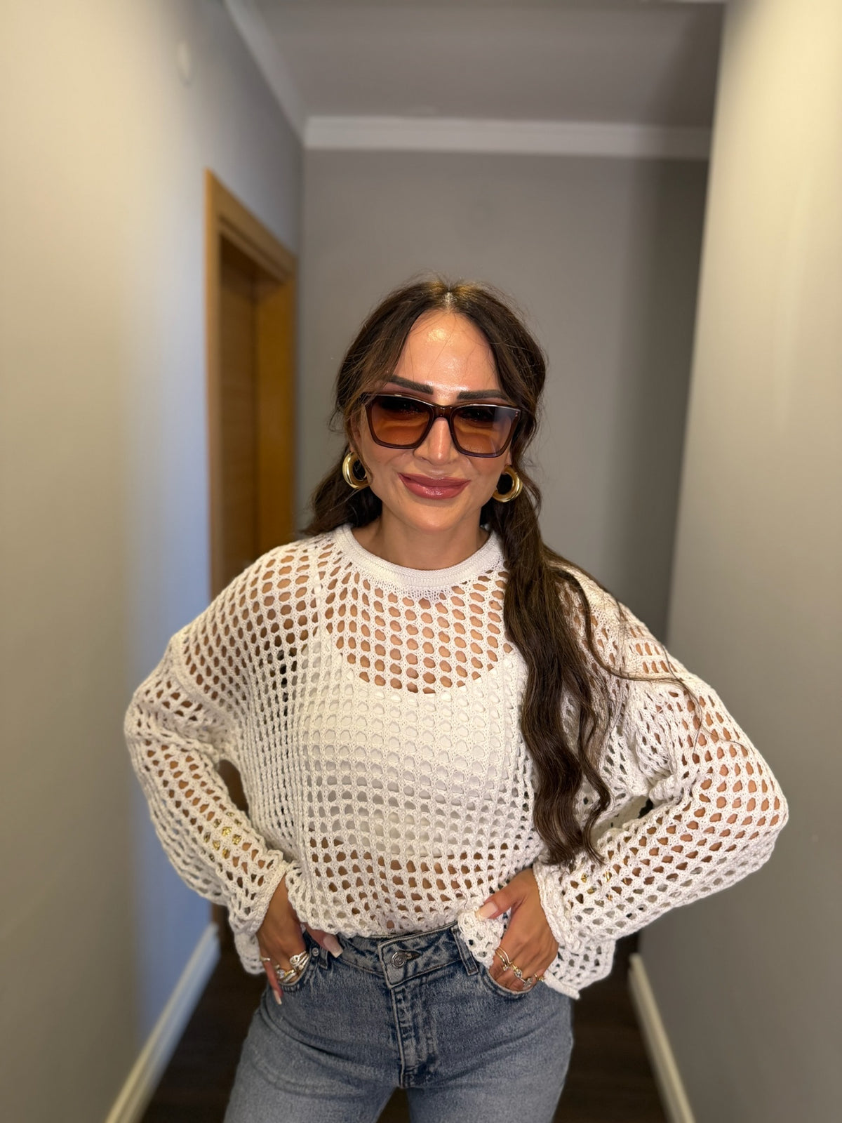 Örgü File Detaylı Bluz