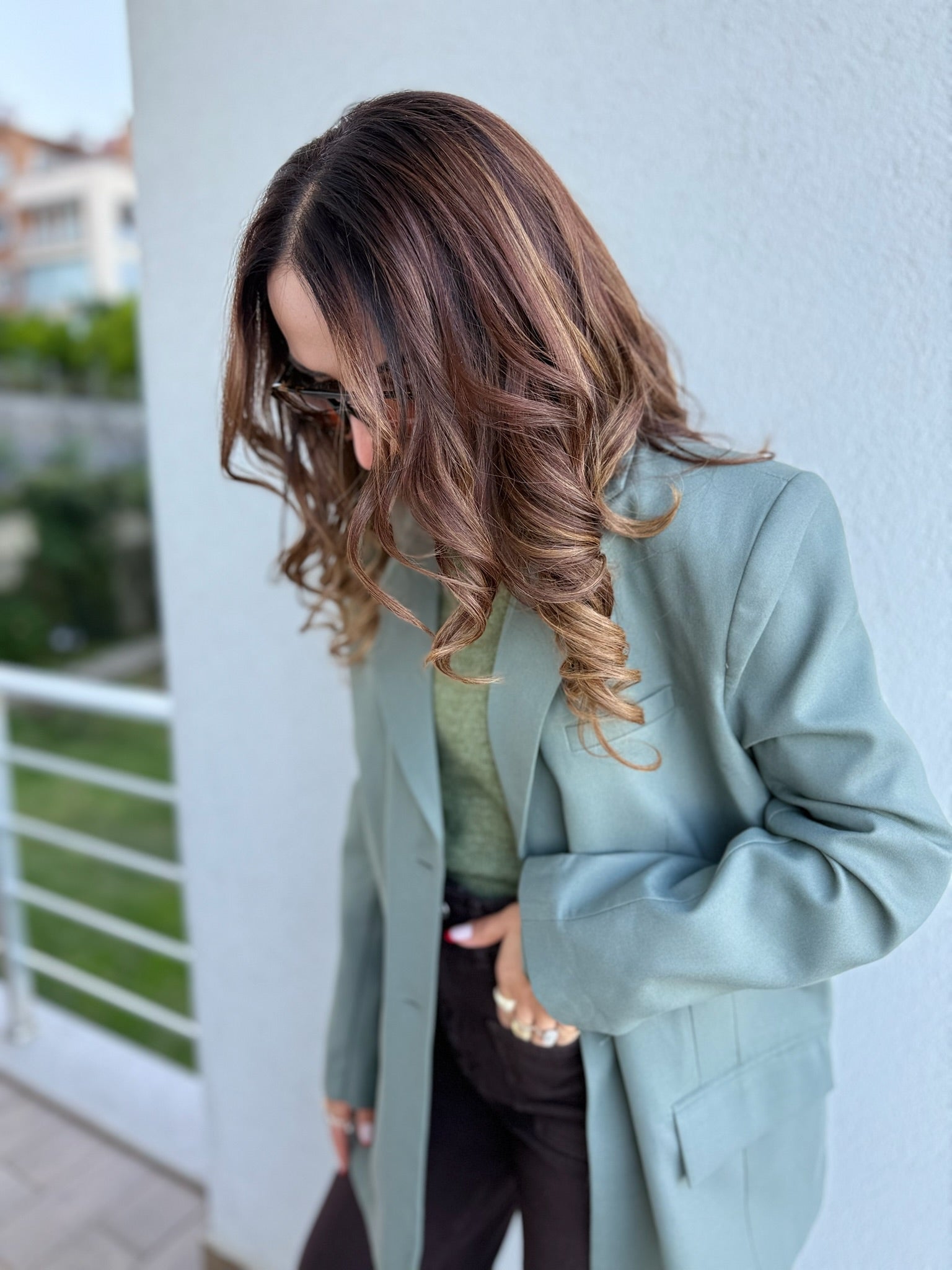 Oversize Kesim Çağla Yeşili Ceket