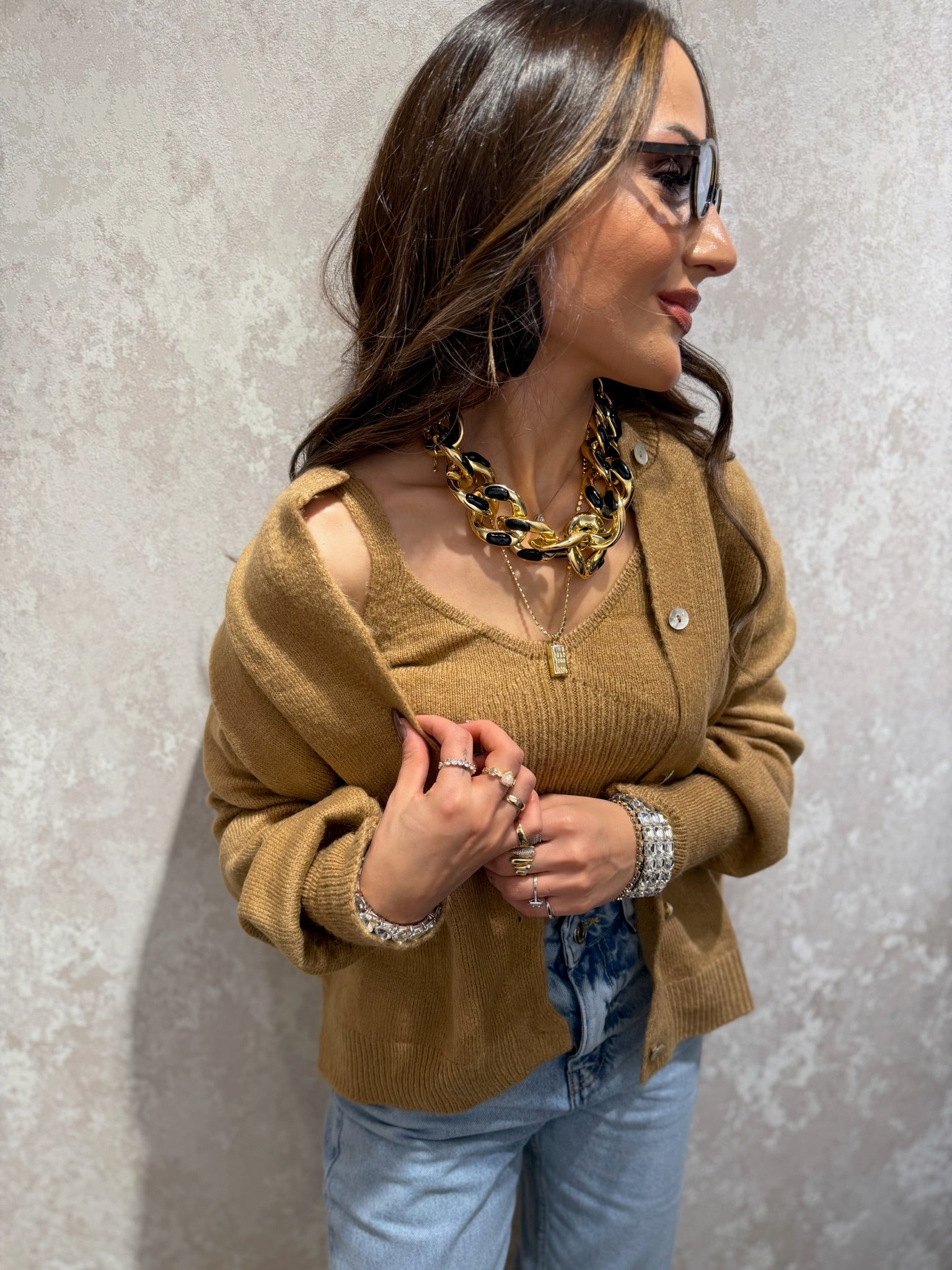 Büstiyer + Hırka Takım 🤎