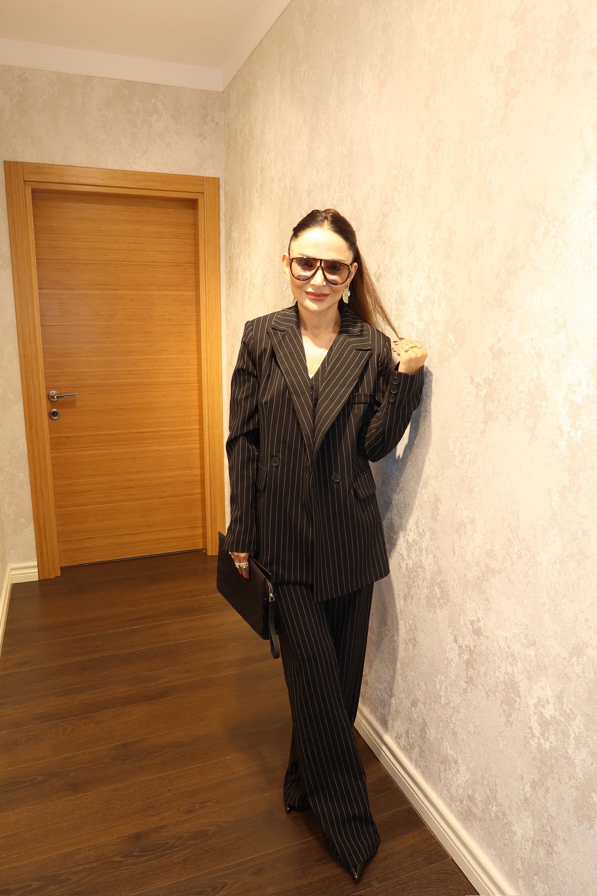Siyah Çizgili Blazer Pantolon Takım 🖤