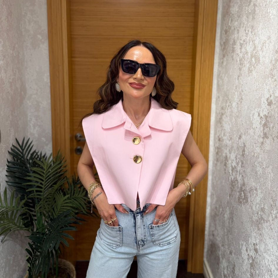 Şık Pembe Yelek