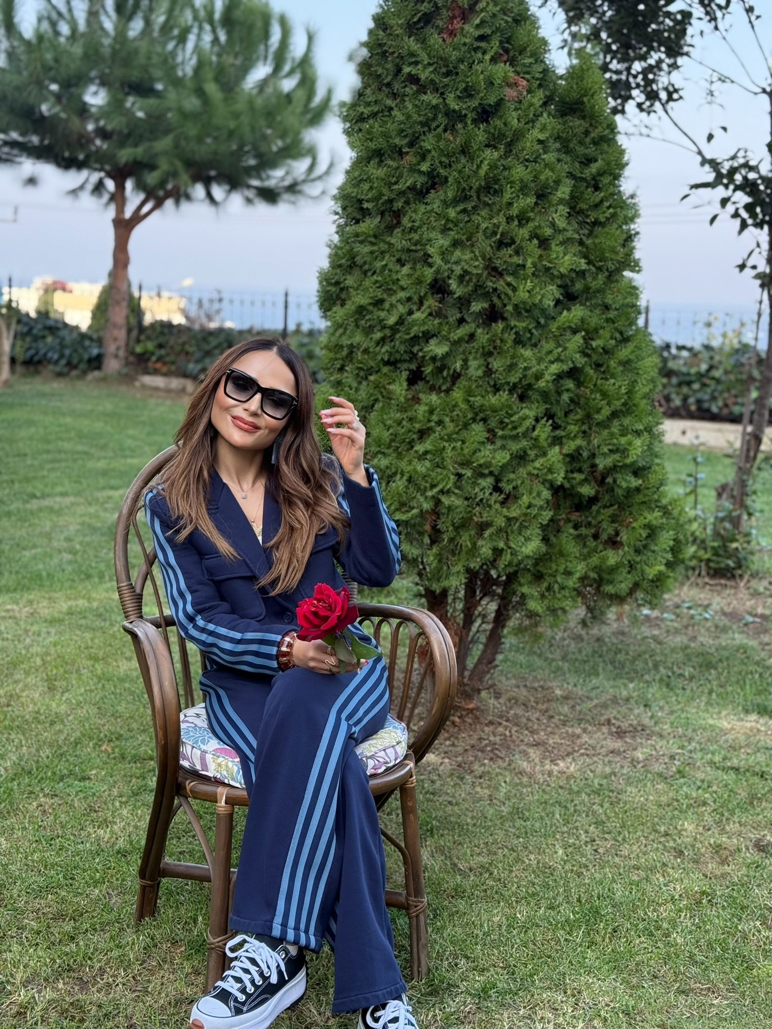 Şerit Detaylı Lacivert Şık Eşofman Takımı